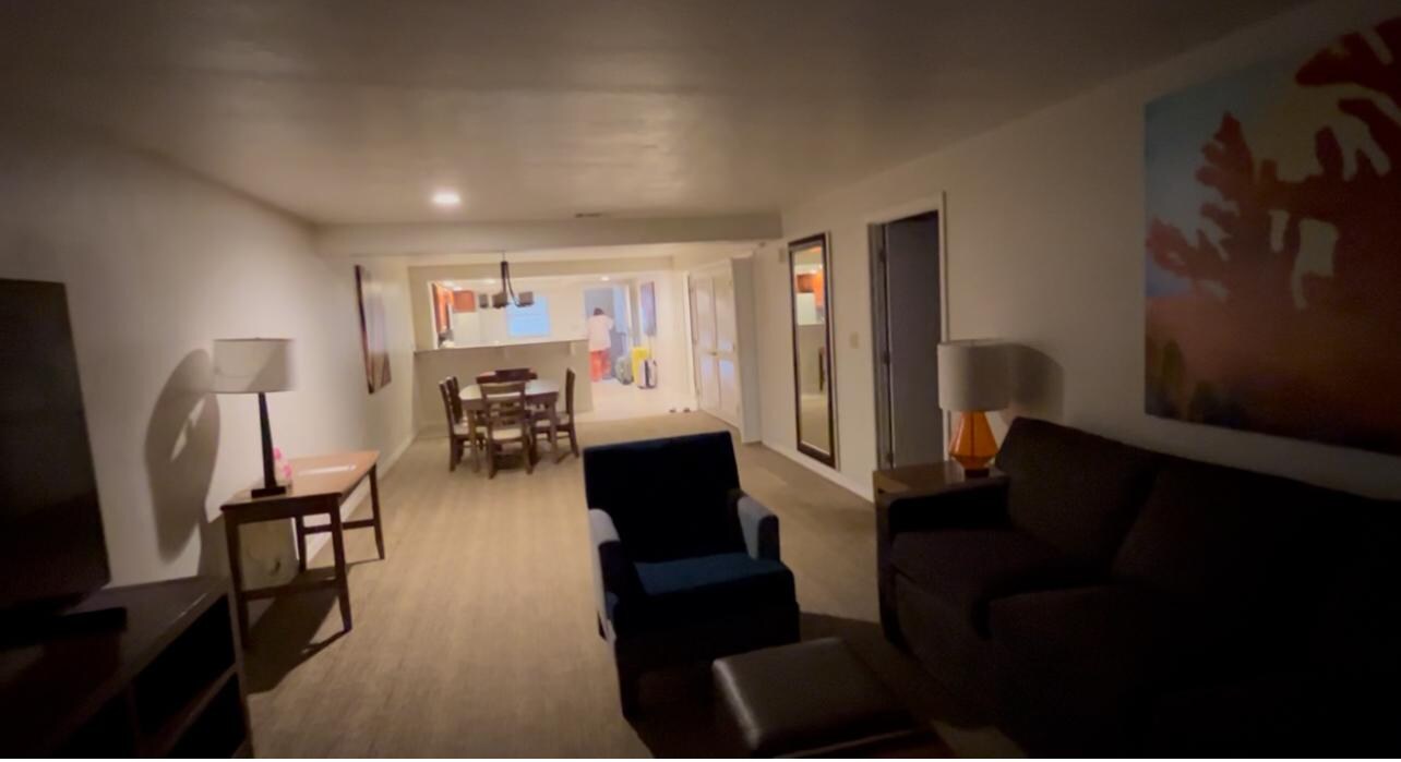Living room space was huge… you could fit a whole football team in there…