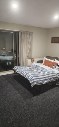 The pull out sofa was made up