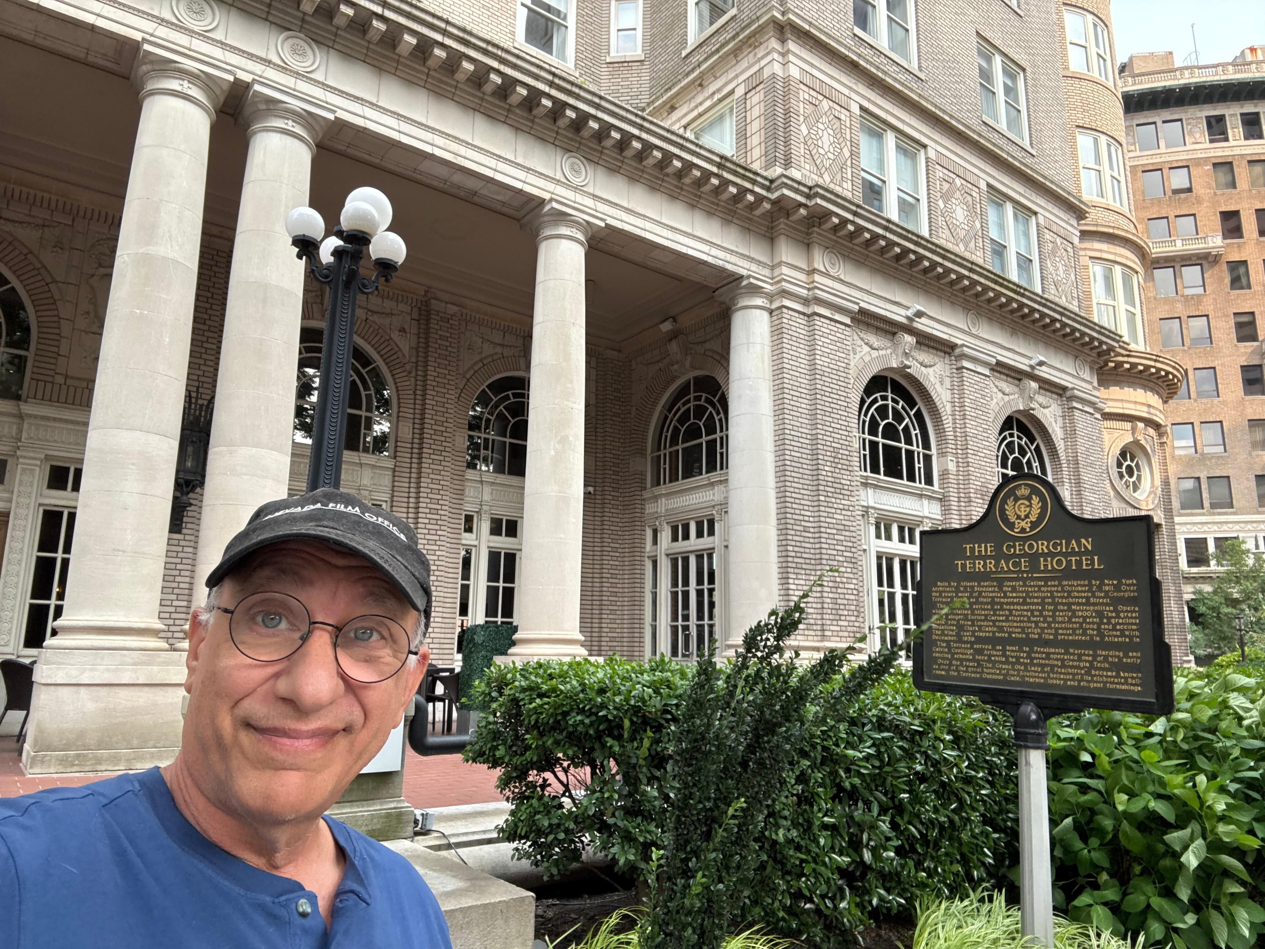 Outside the historic hotel