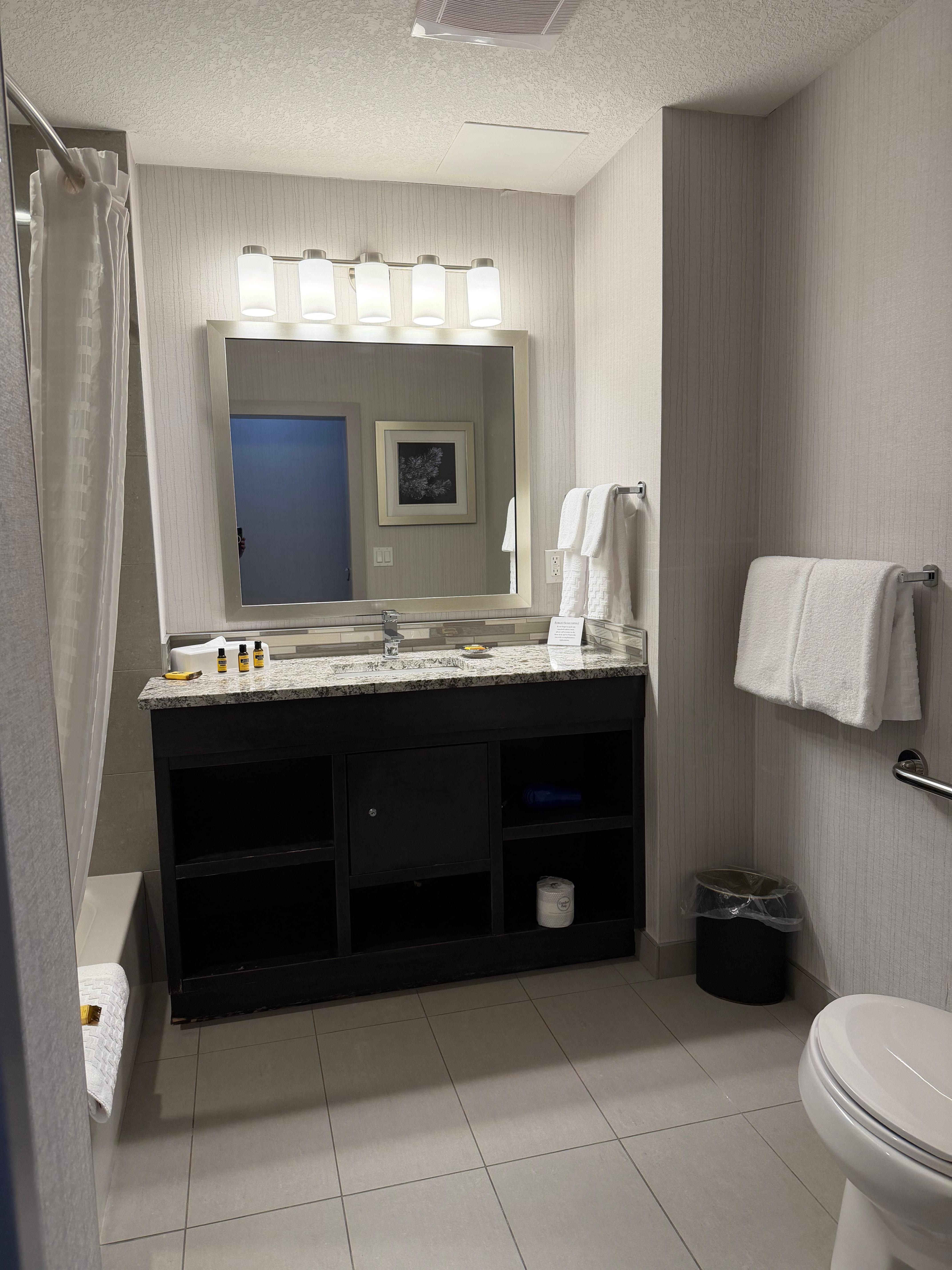 Bathroom is spacious too