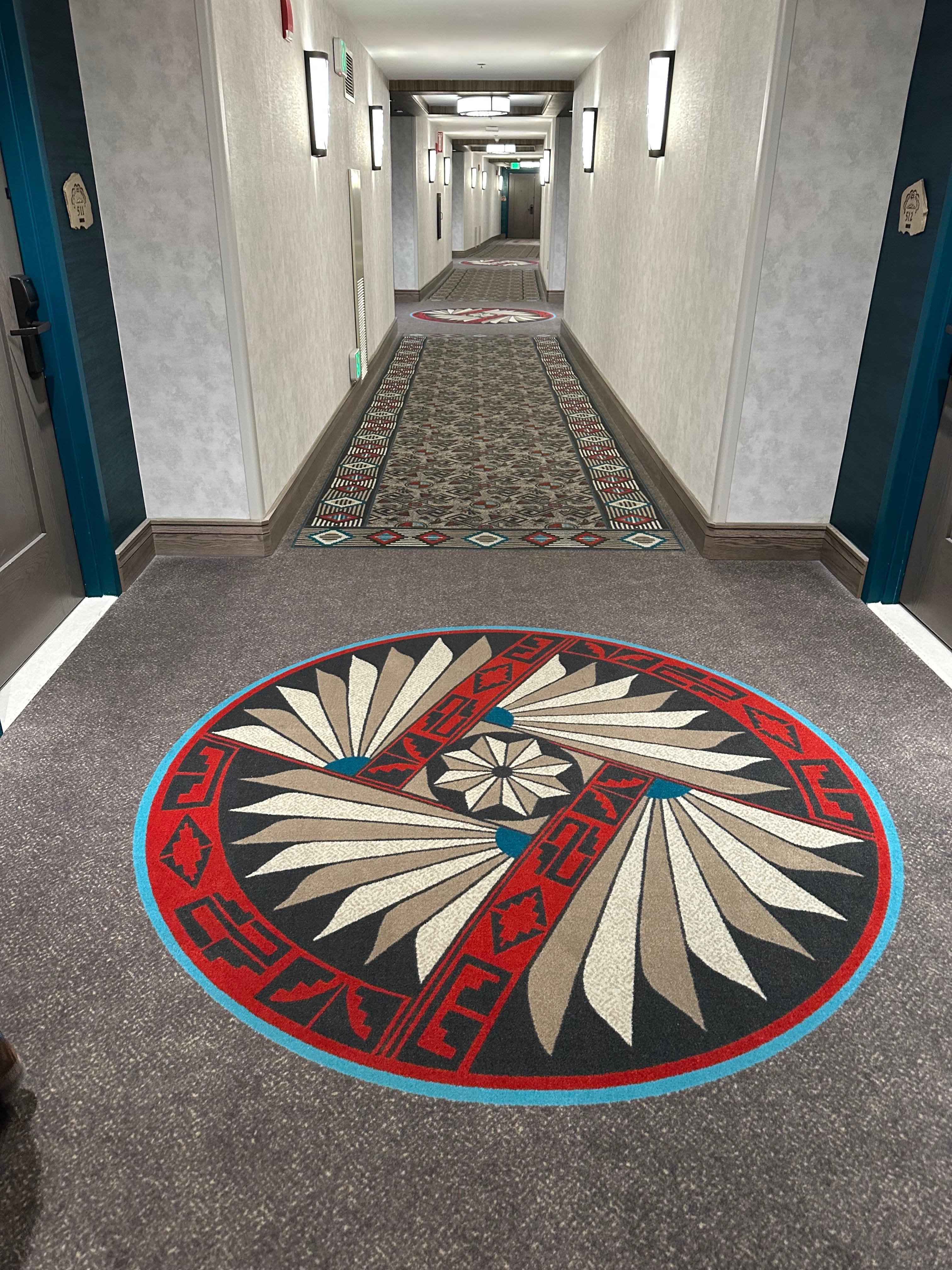 Love the carpet in the hallways!