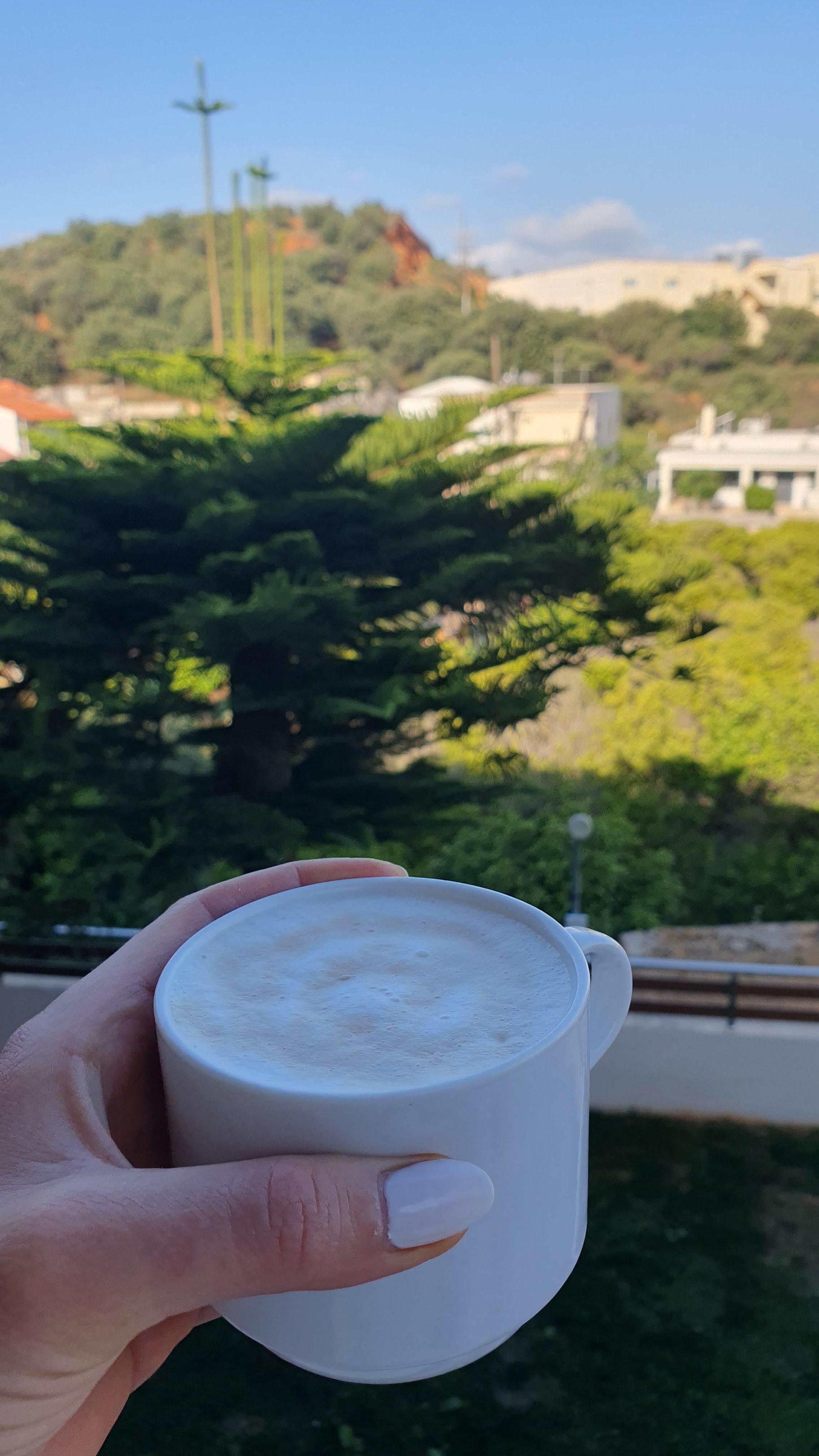 Morning coffee on the balcony 