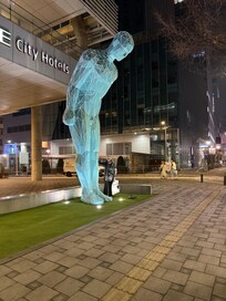 Statue right in front of the hotel