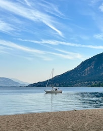 Beautiful beach at SunOka outside of Penticton.