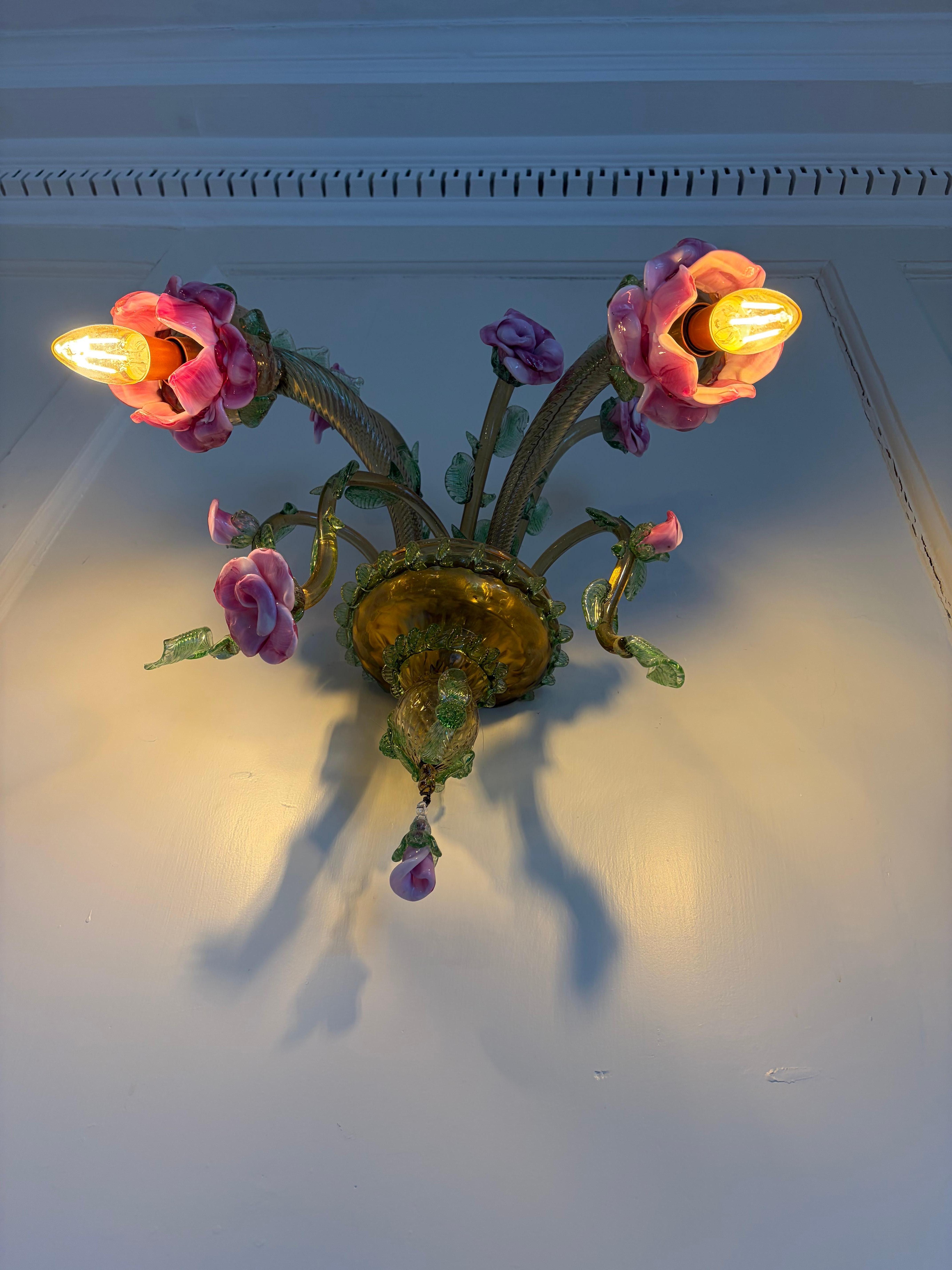 One of the small scones in the Rose Room. I wish I had taken a photo of the main chandelier!