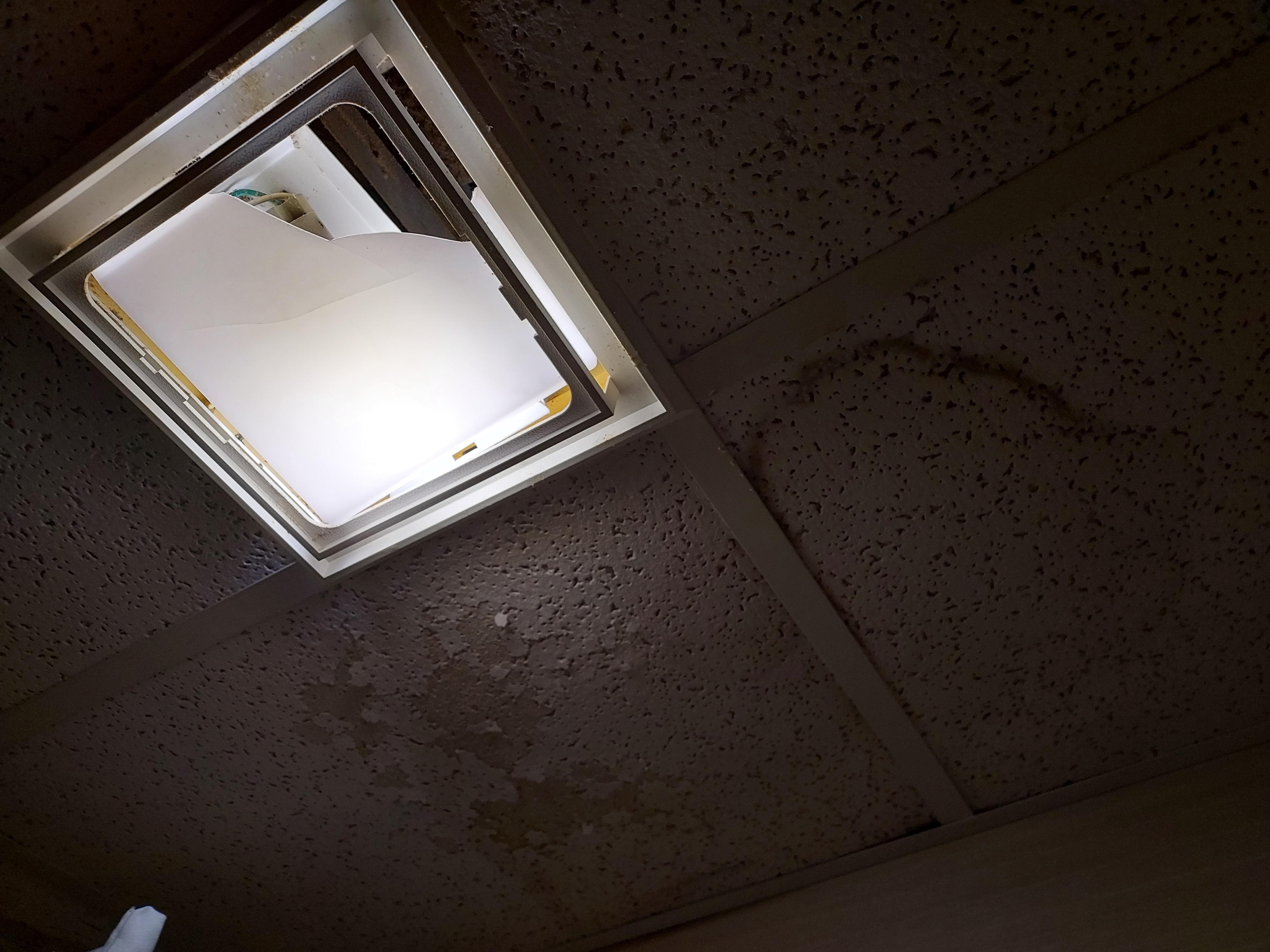 Broken light and water stains