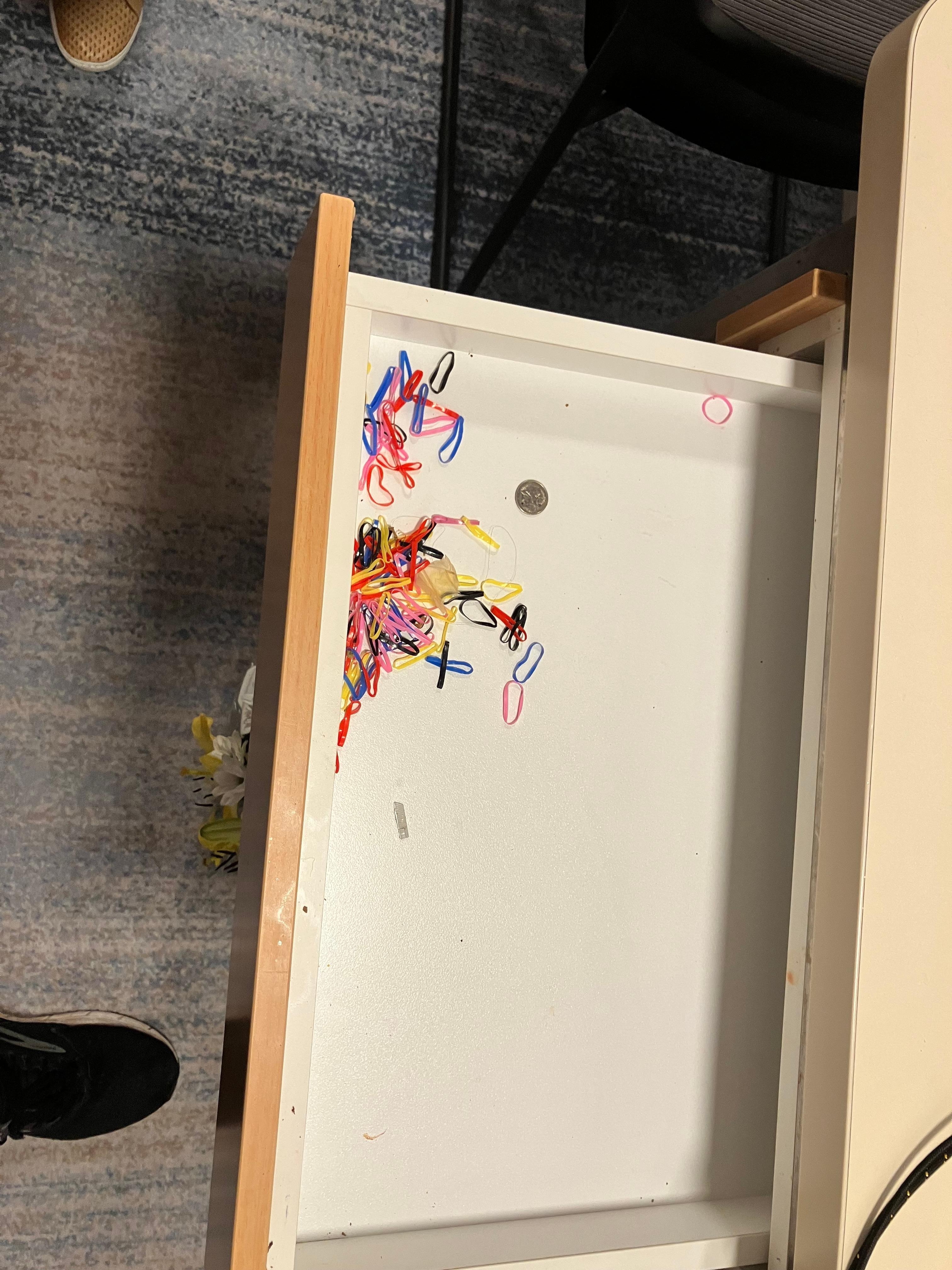 Rubbish in drawer 