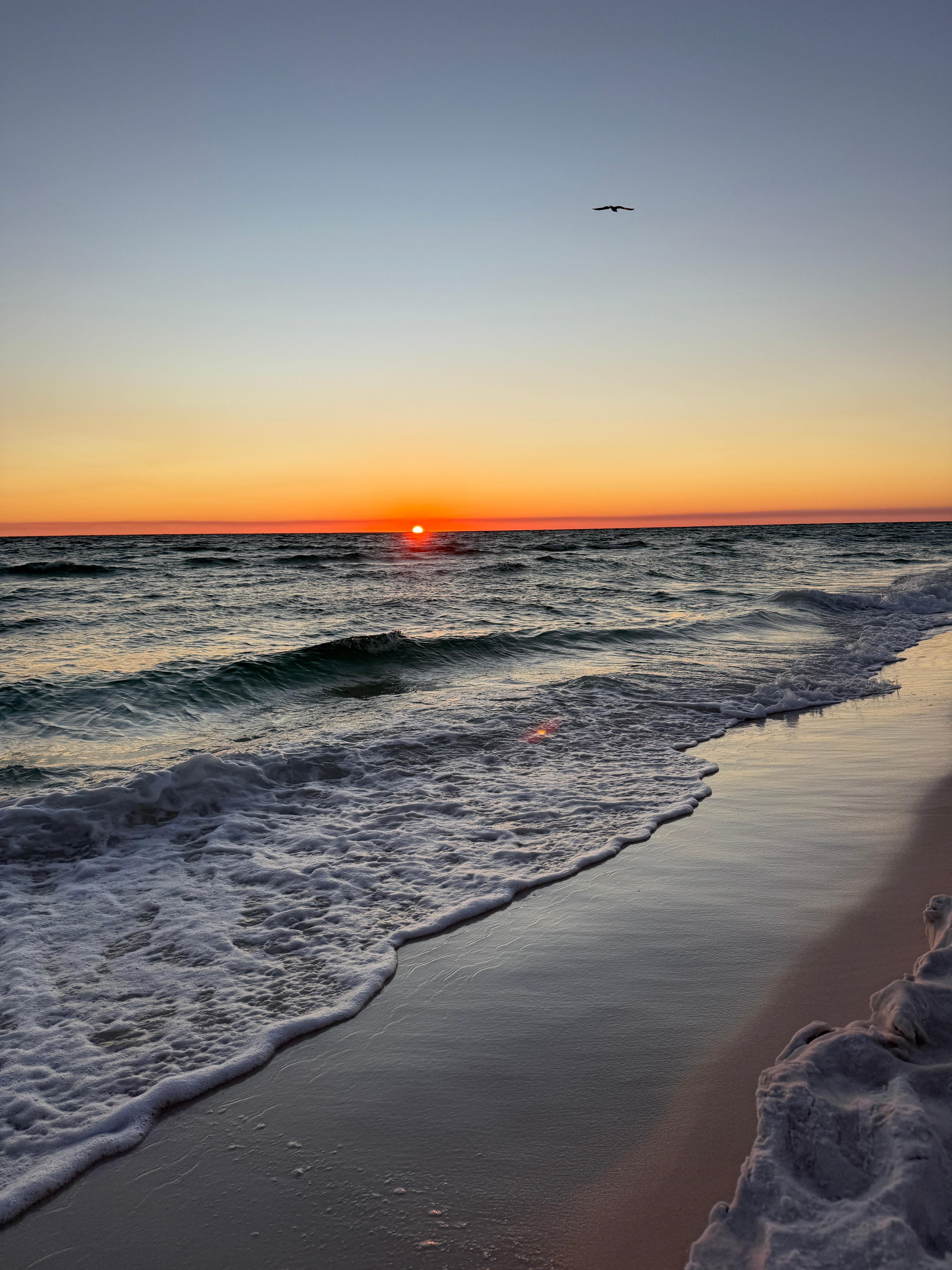 Beautiful sunsets over the gulf just steps away from the house. 