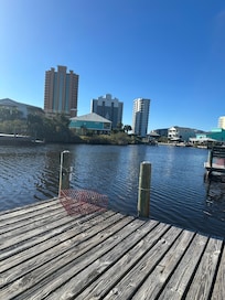 Sitting on the dock… Where we saw “ Kevin” daily ☺️