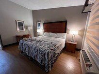 Bed on steel girders. Glad I did not stub my toe on those beams.