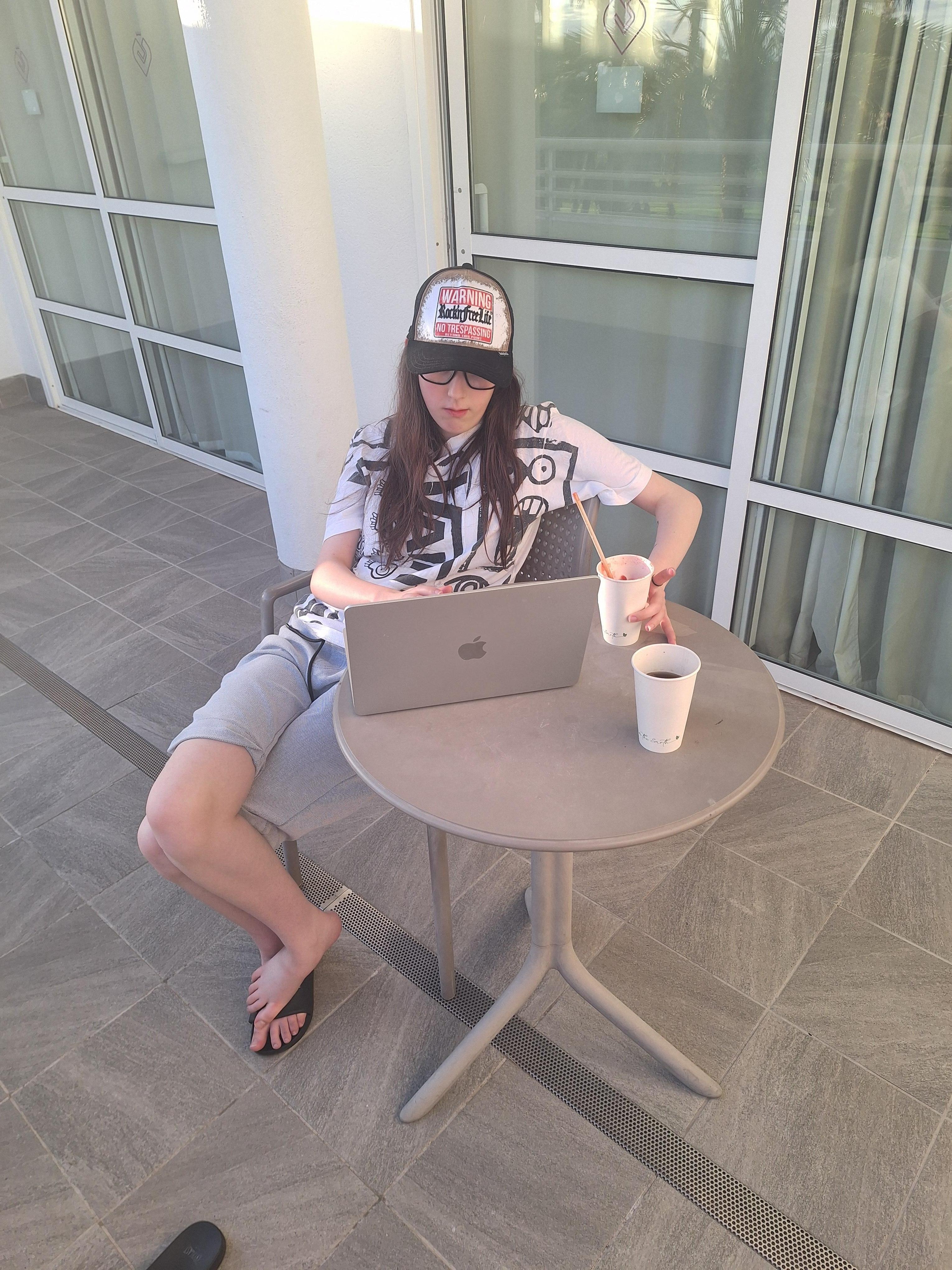Balcony was huge and overlooked the golf course and mountains.