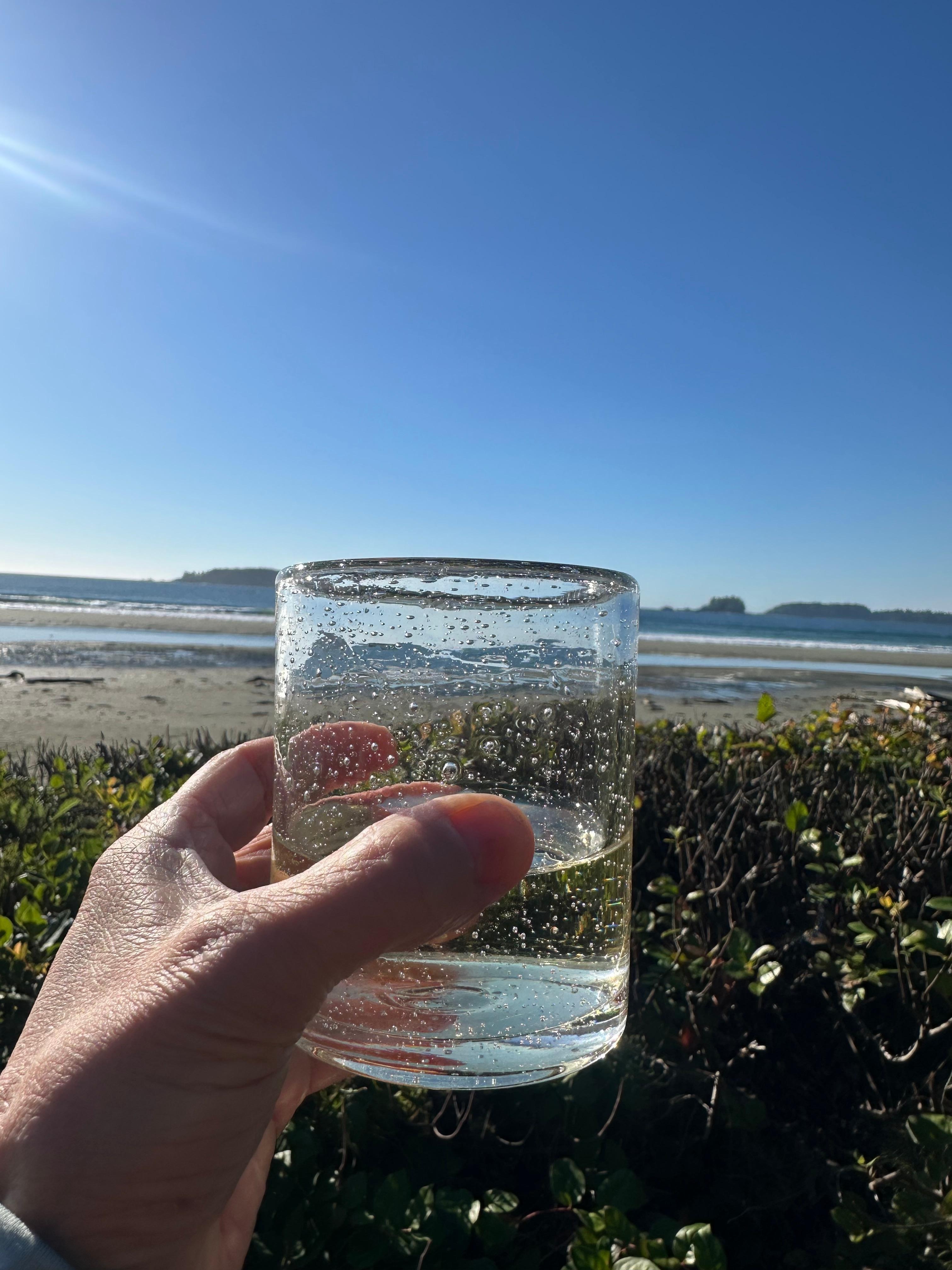 View from the beach chairs in front of hot tub