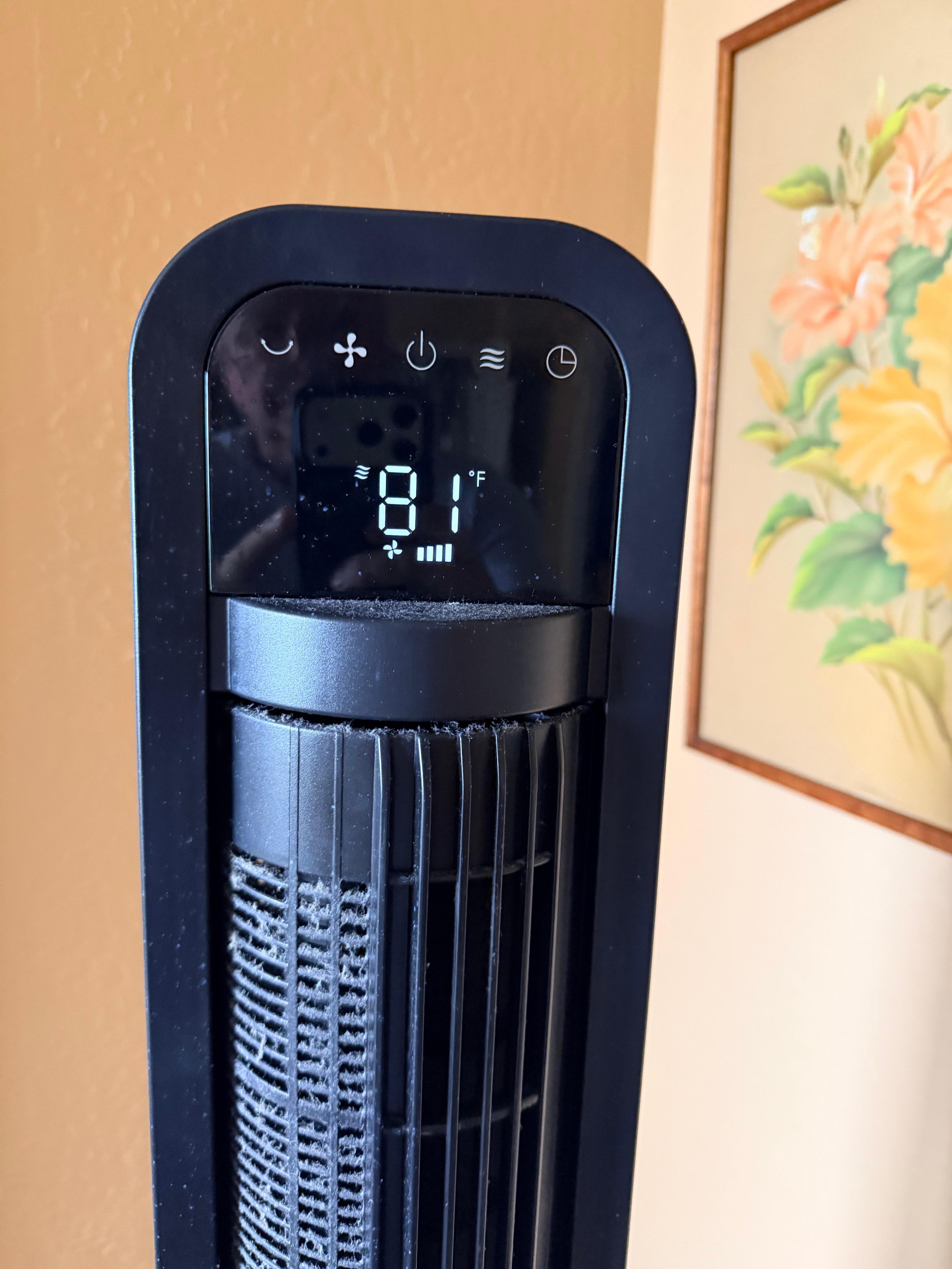 Temperature inside master bedroom with fan on full