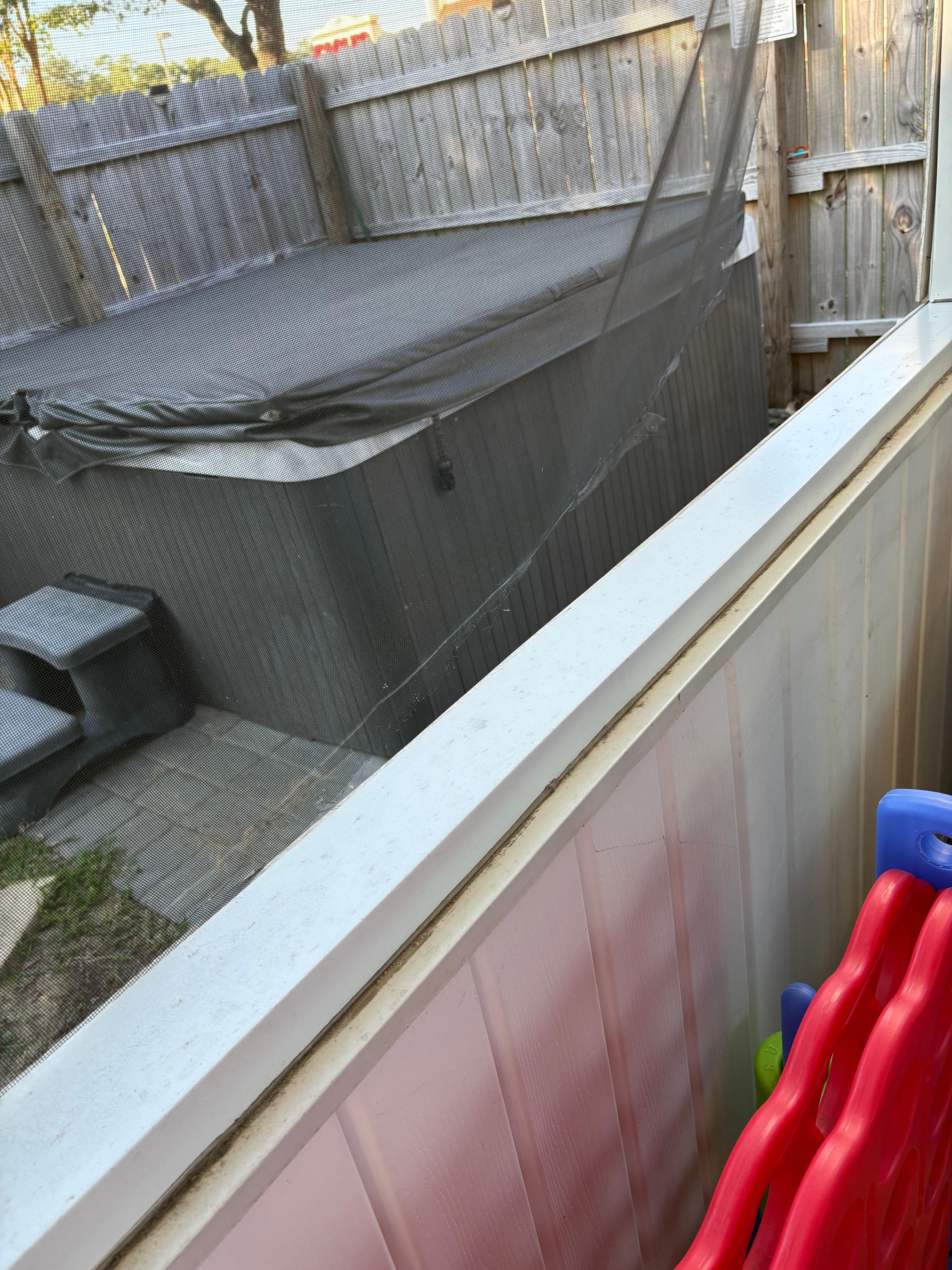 Torn screen on porch