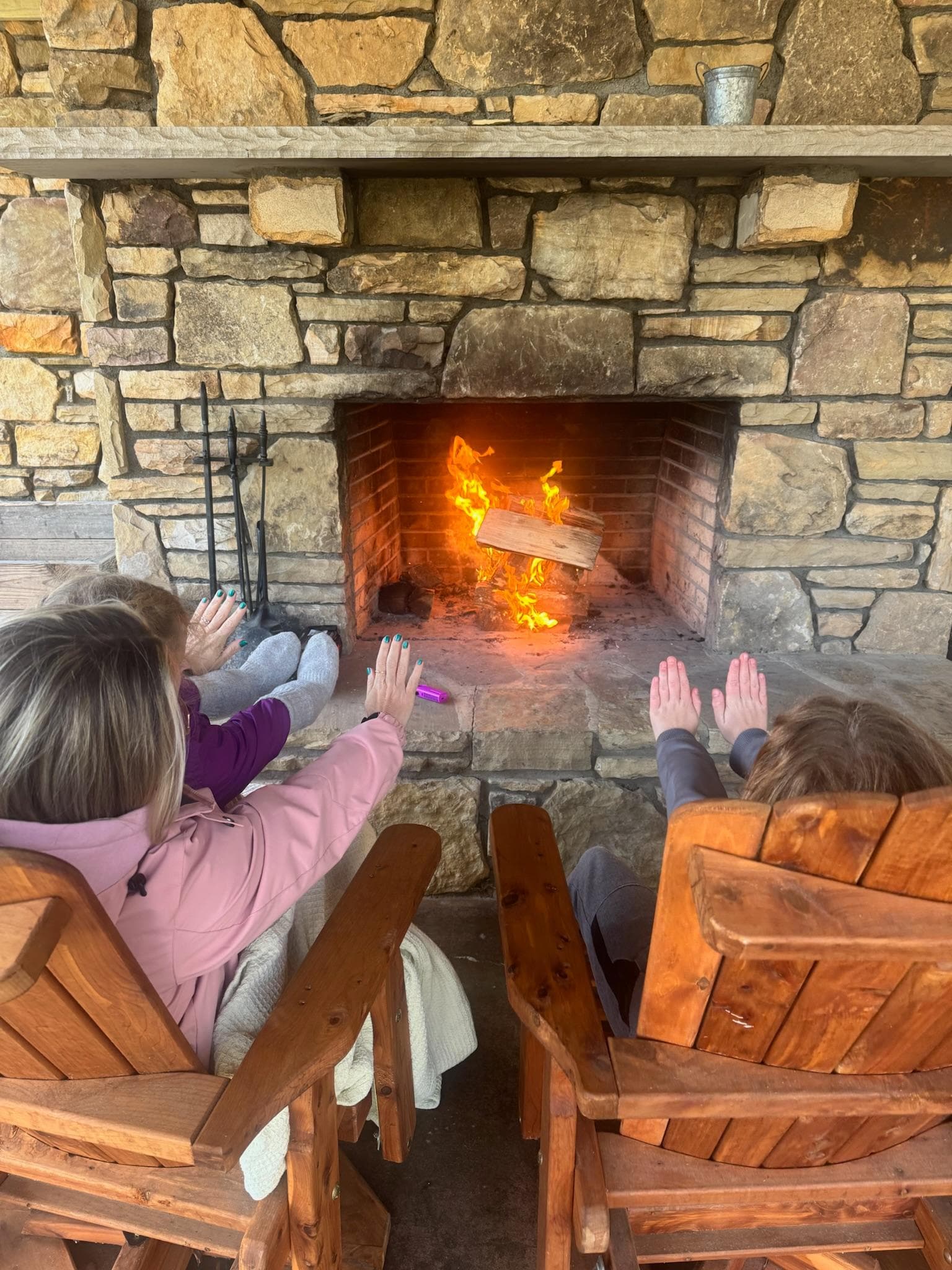 Outside fireplace was great, we even made s’mores!