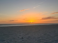 Sunset on the beach right across from condo