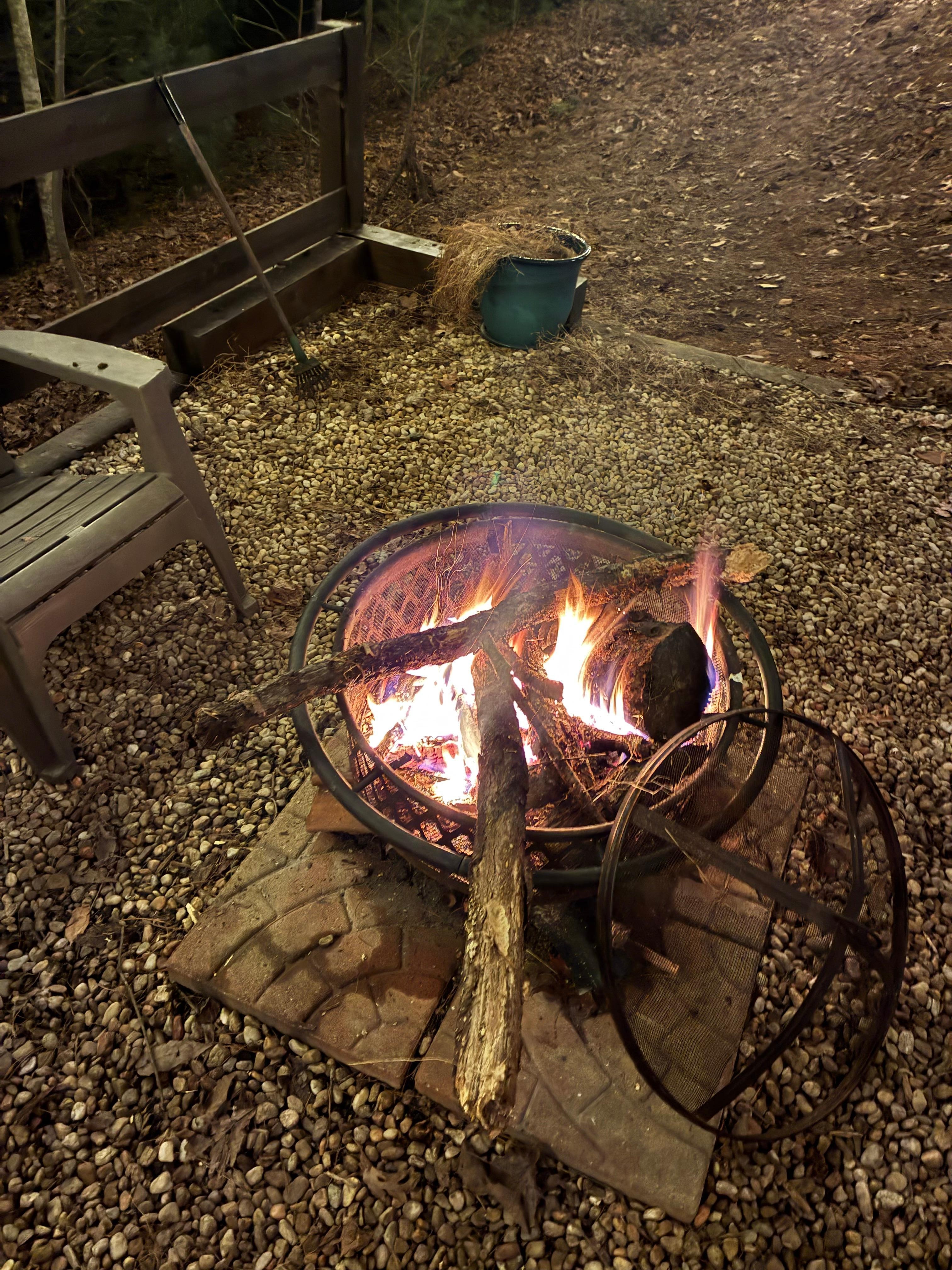 Fire pit on a cold night