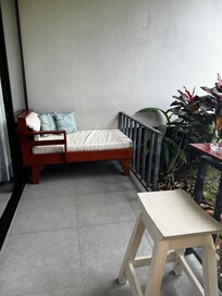 Outdoor lounger on the patio