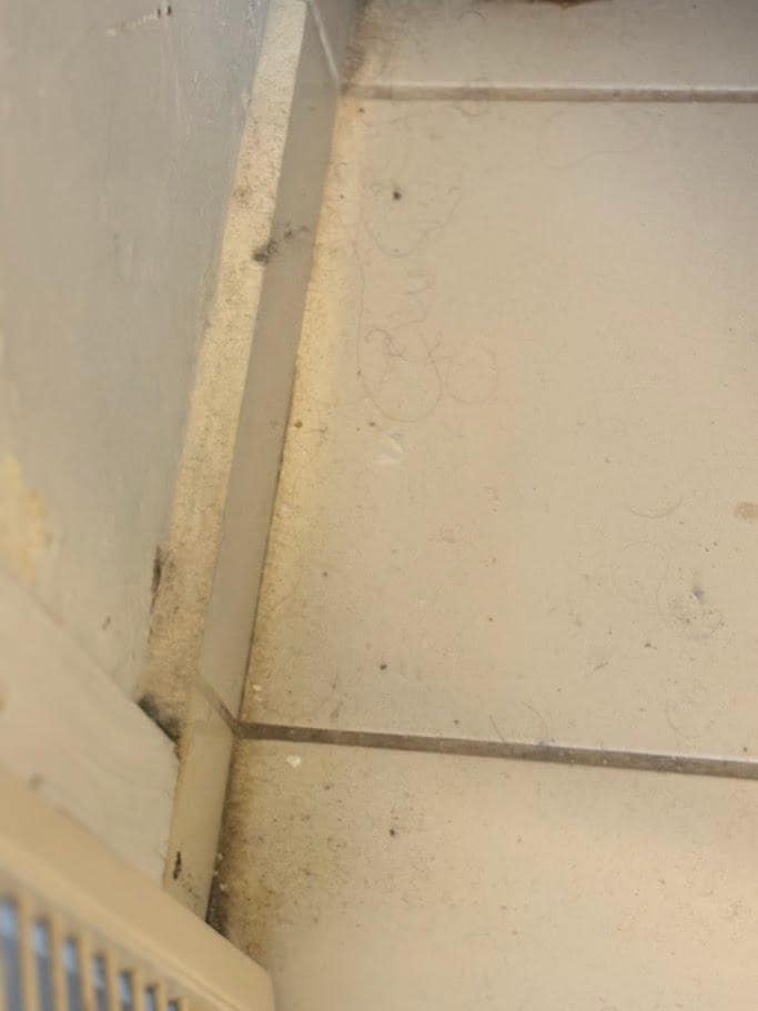 Bathroom Floor -not cleaned or mopped before we arrived