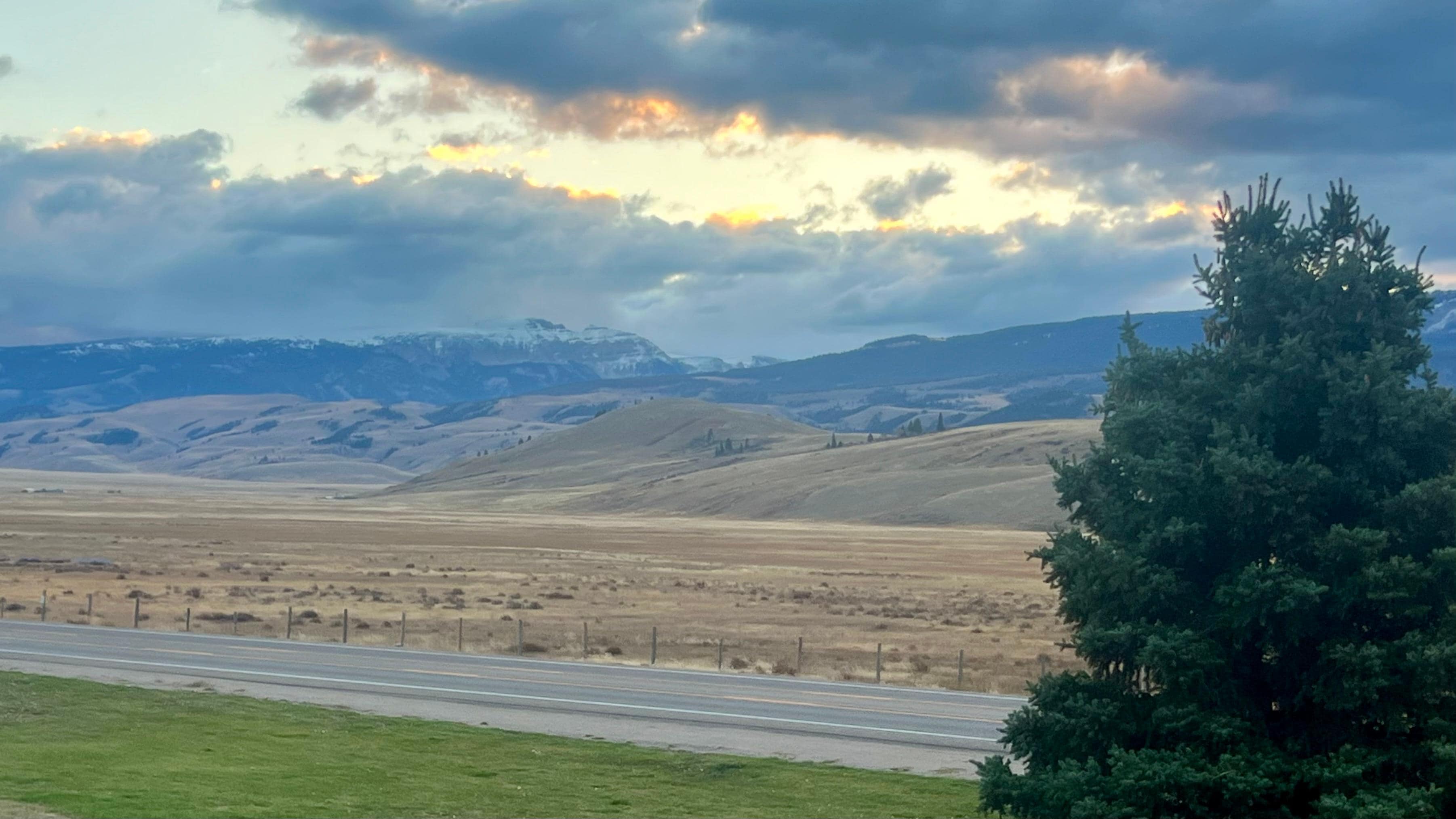 Beautiful morning view of National Elk Refuge and Gros Ventre mountains
