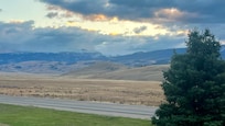 Beautiful morning view of National Elk Refuge and Gros Ventre mountains