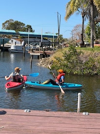 Enjoying provided amenities on property