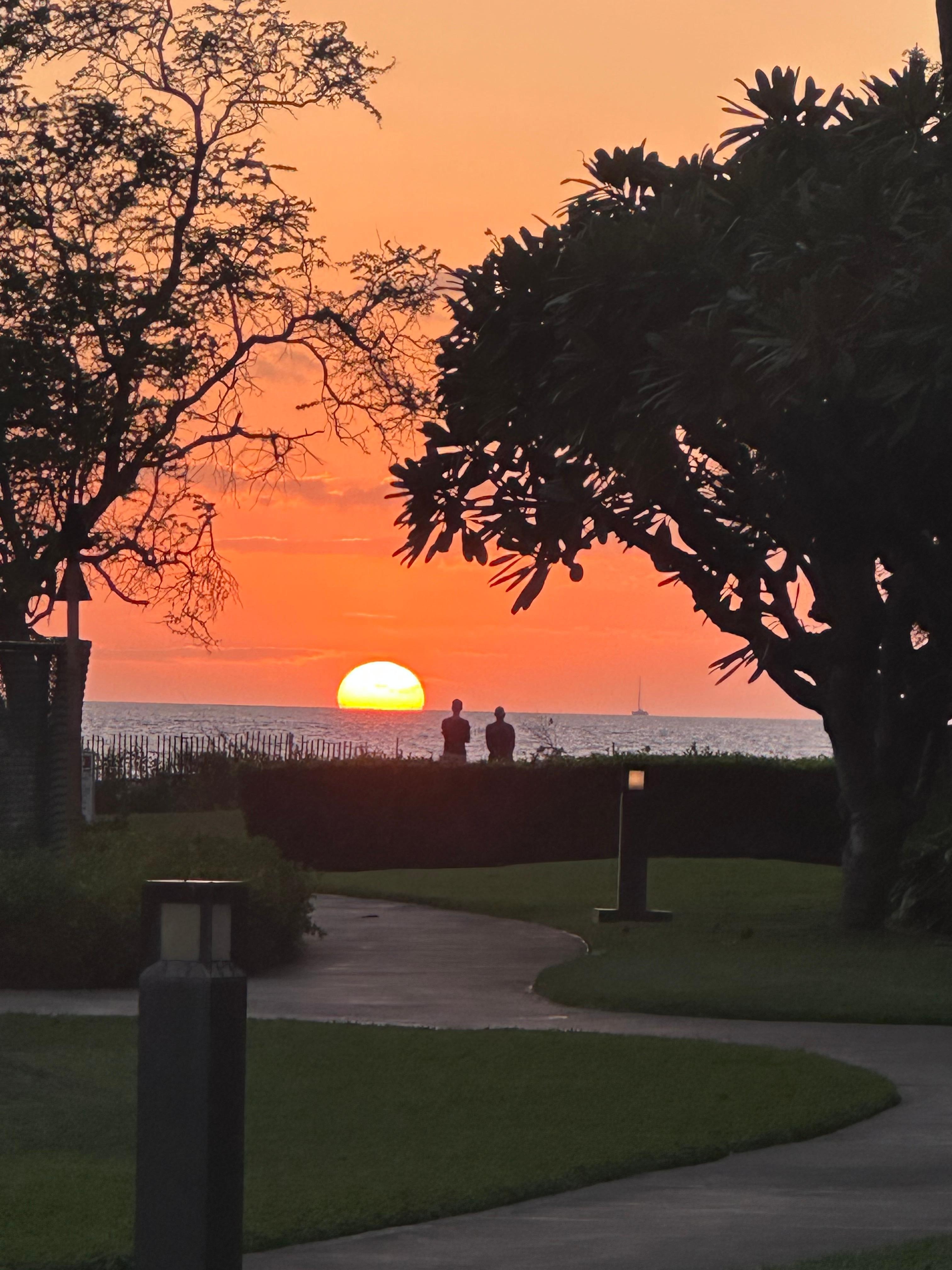 Sitting on the lanai.