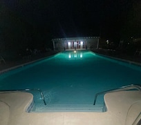 Pool & poolhouse - night view