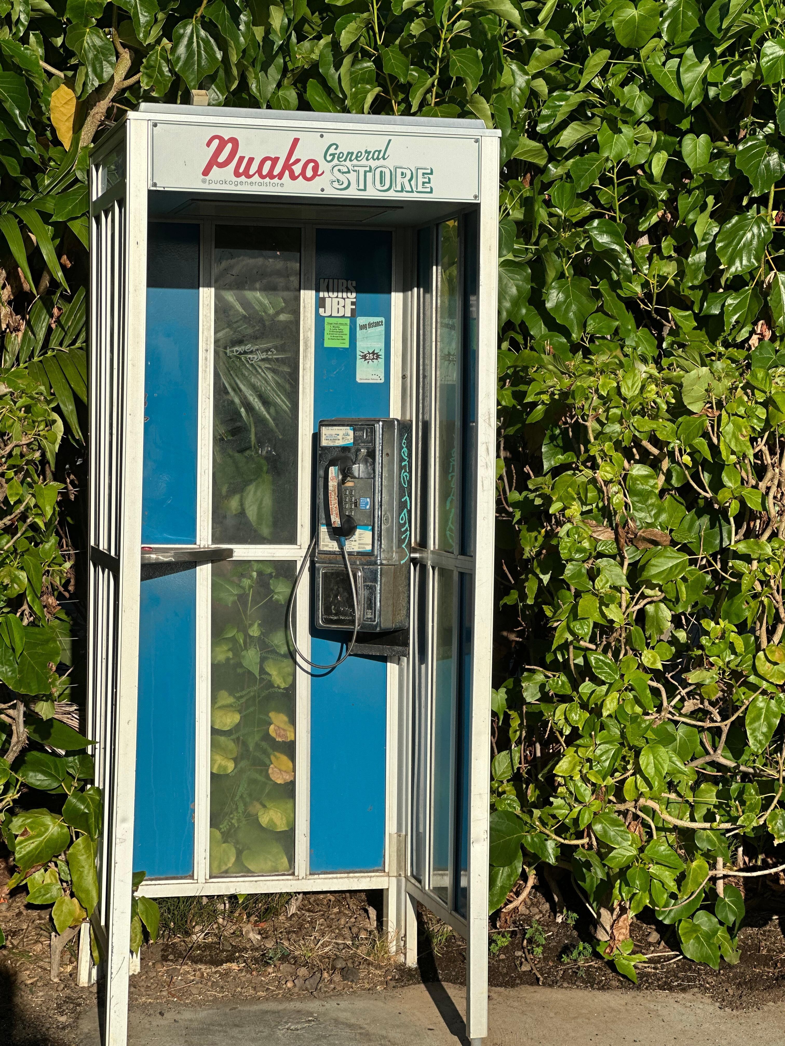 Charming Puako General Store  phone booth