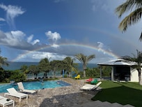 There was a double rainbow after a quick rainfall