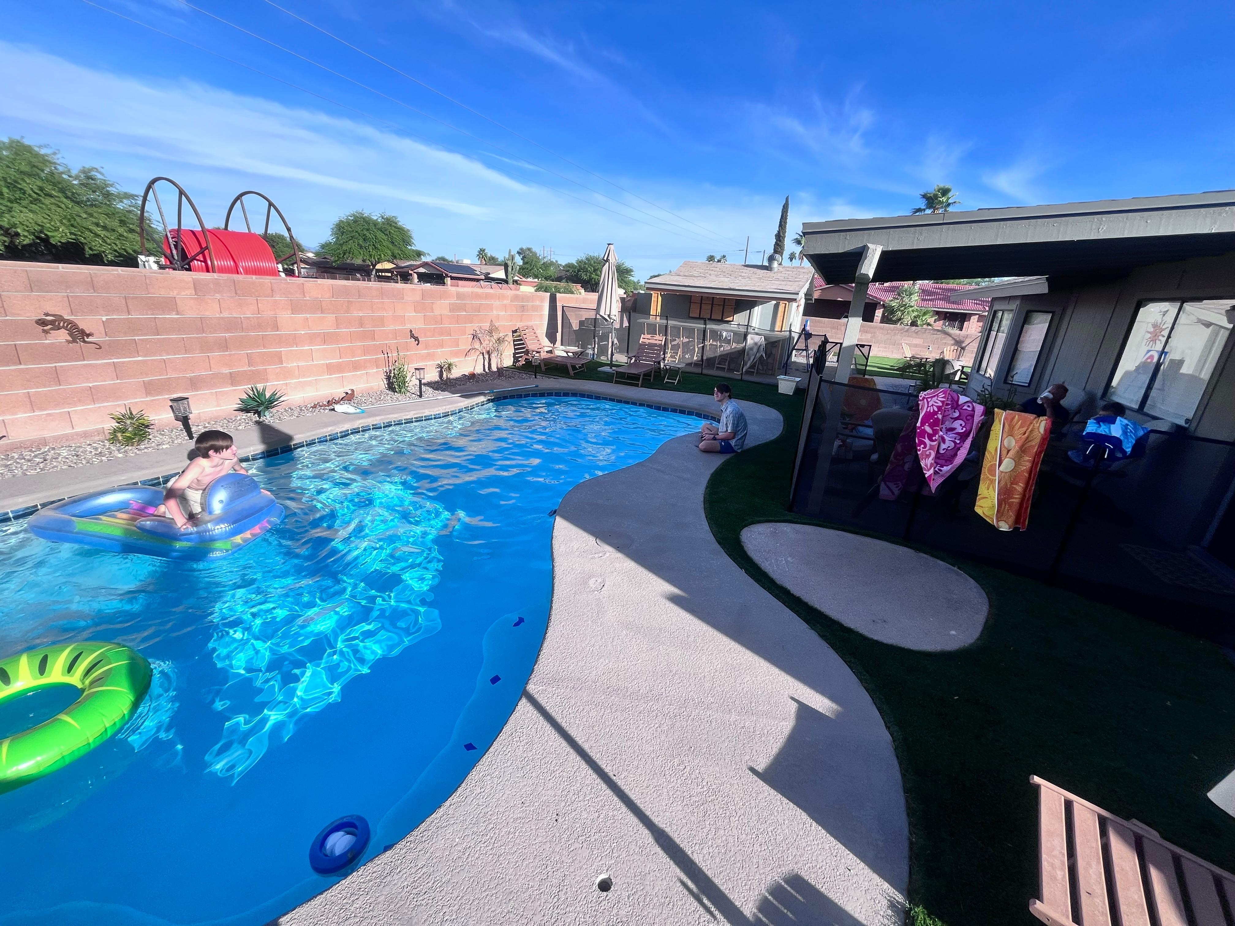 Floats, towels and sunshine were provided. 
