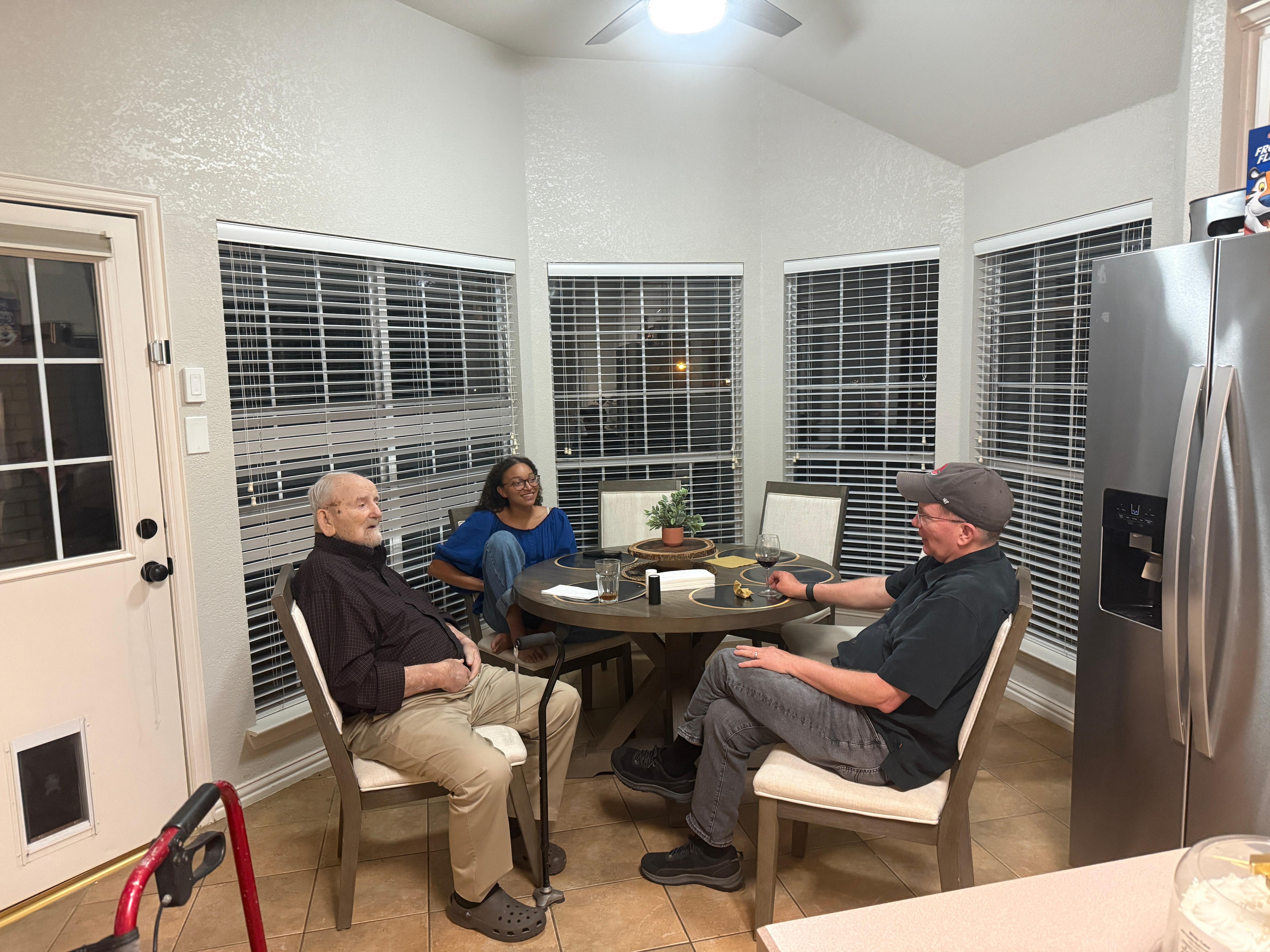 Evening talk at the kitchen table