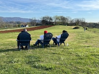 Enjoying the view from the backyard