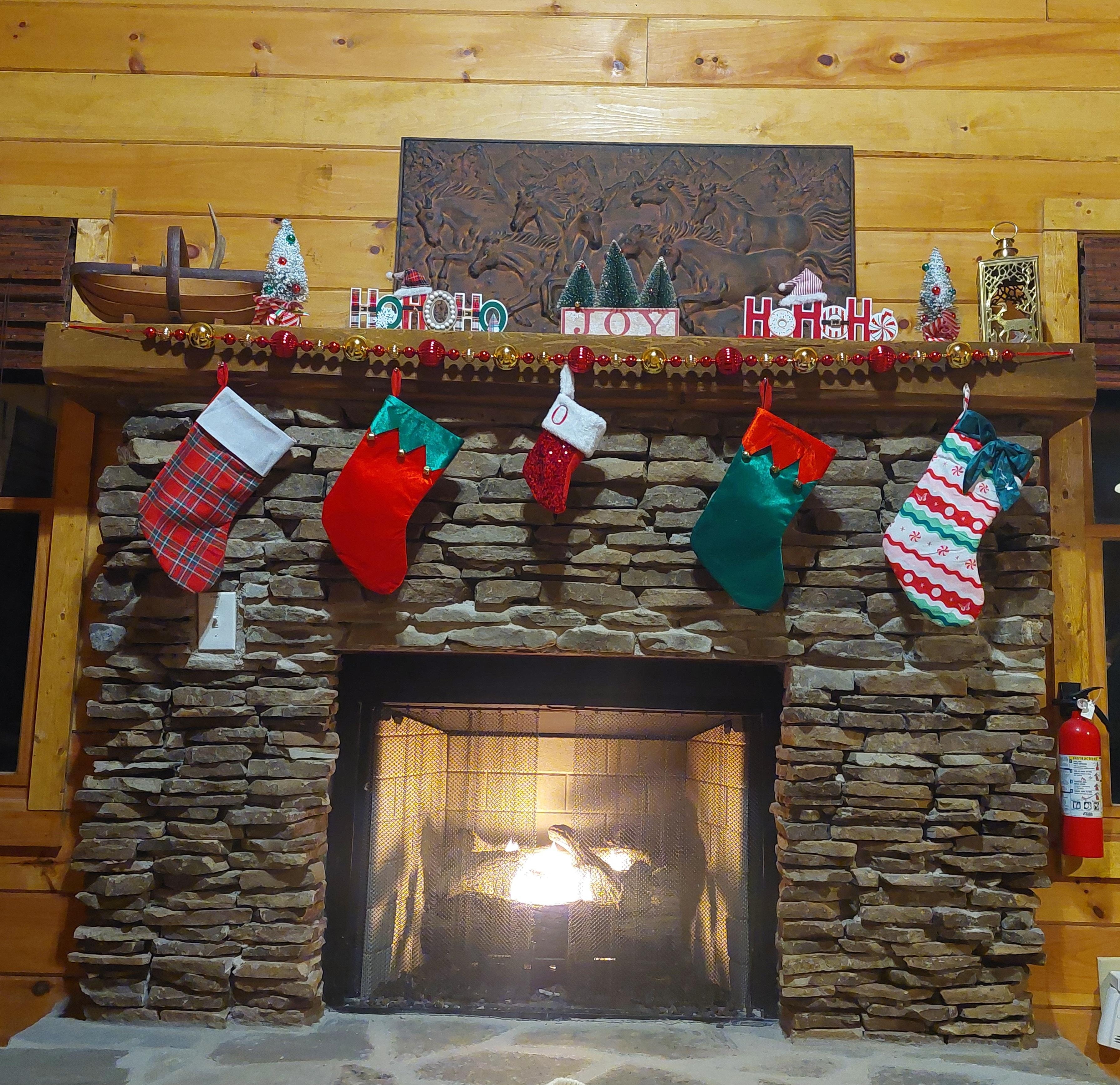 Love the fireplace, I decorated it for our family Christmas portrait. 
