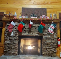 Love the fireplace, I decorated it for our family Christmas portrait.