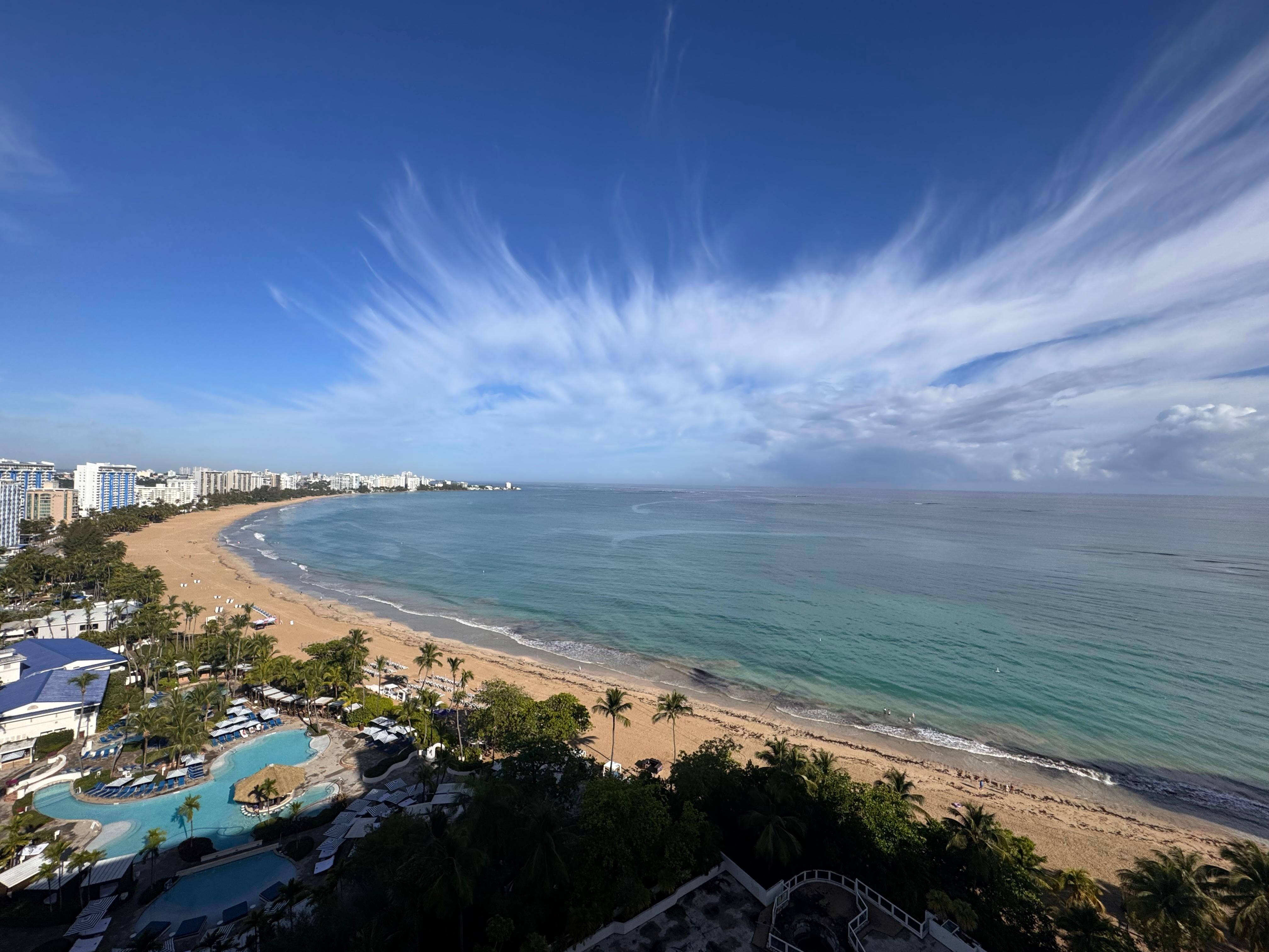 Balcony view of the beach