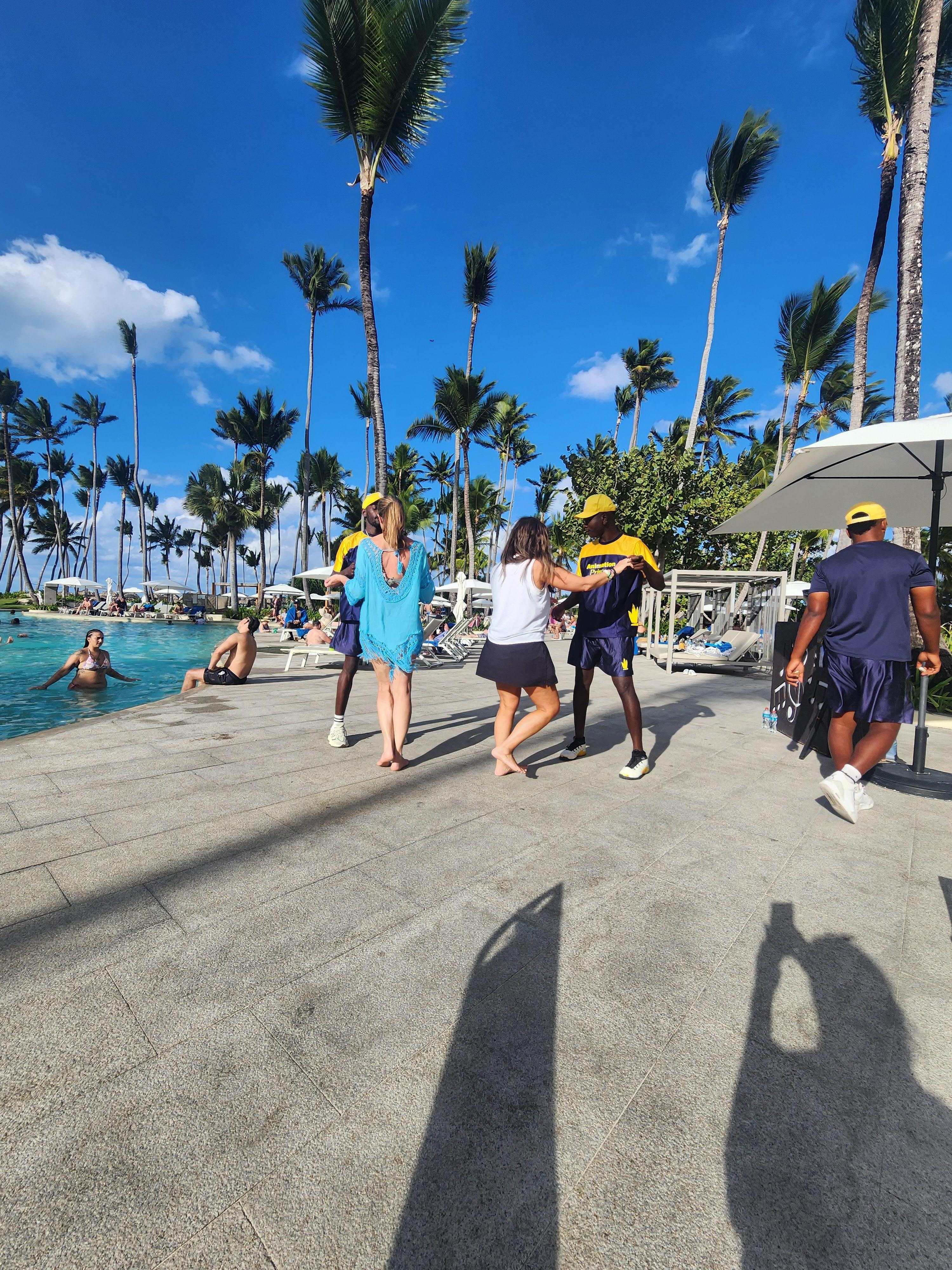 Dance classes by the pool