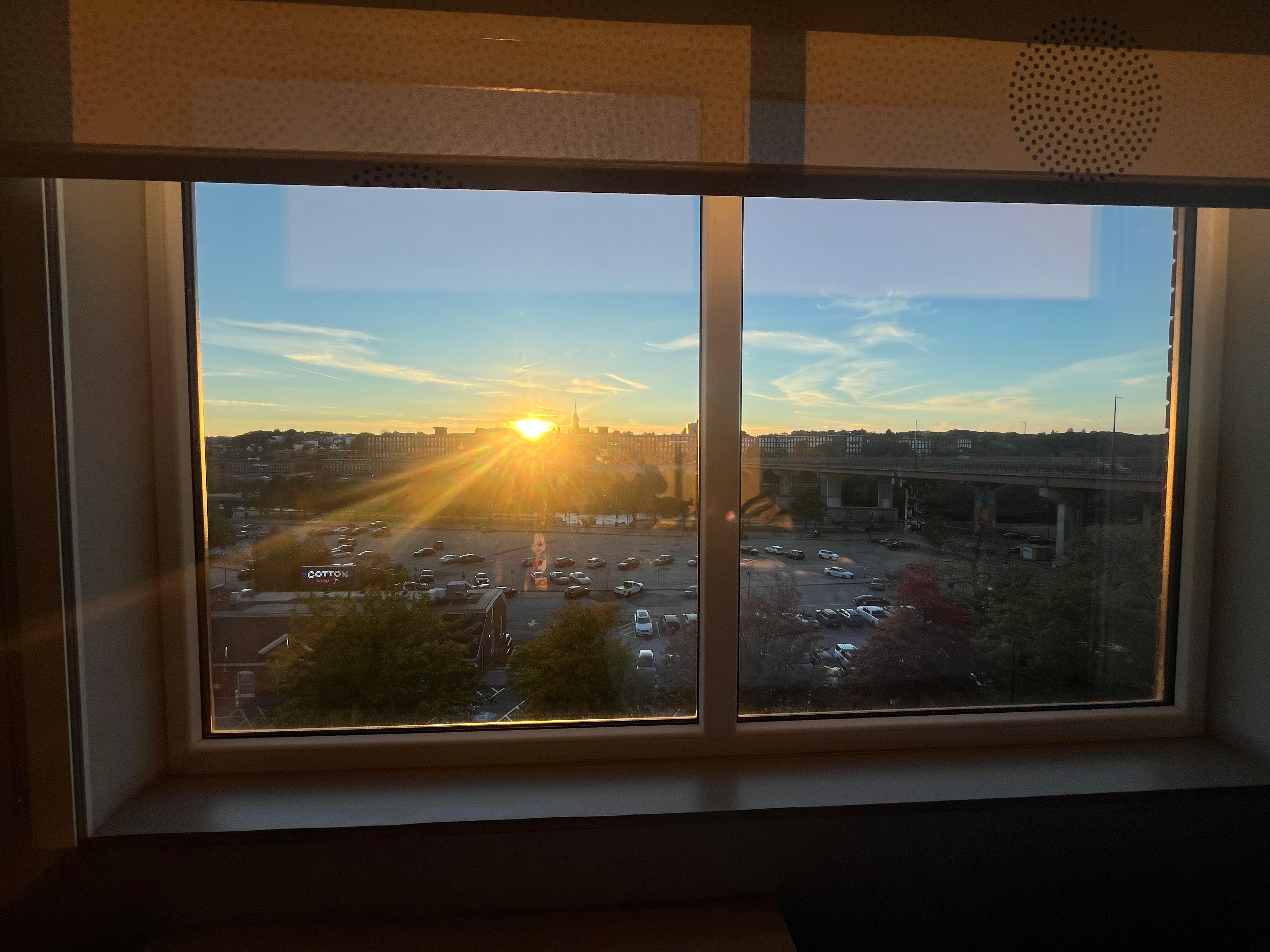 Sunset from our room’s window! 