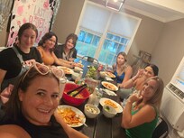 Nice large dining room table for big family dinner.
