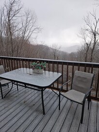 Snow just starting to come down before we checked out.