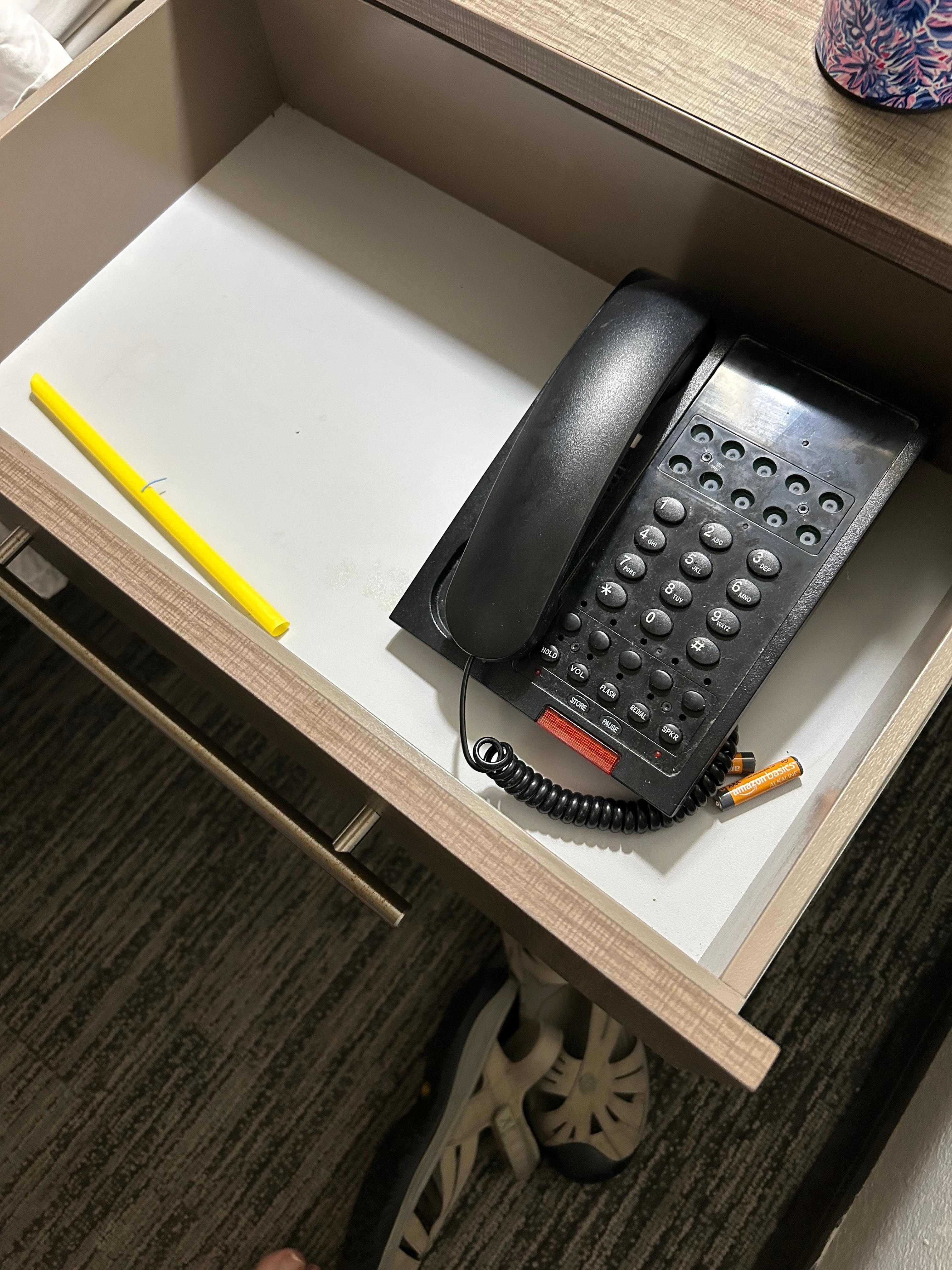 Not my straw in the bedside table.