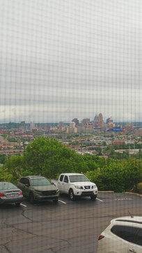 Looking out of the living room panorama view window (day)