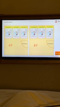 Laundry status on tv