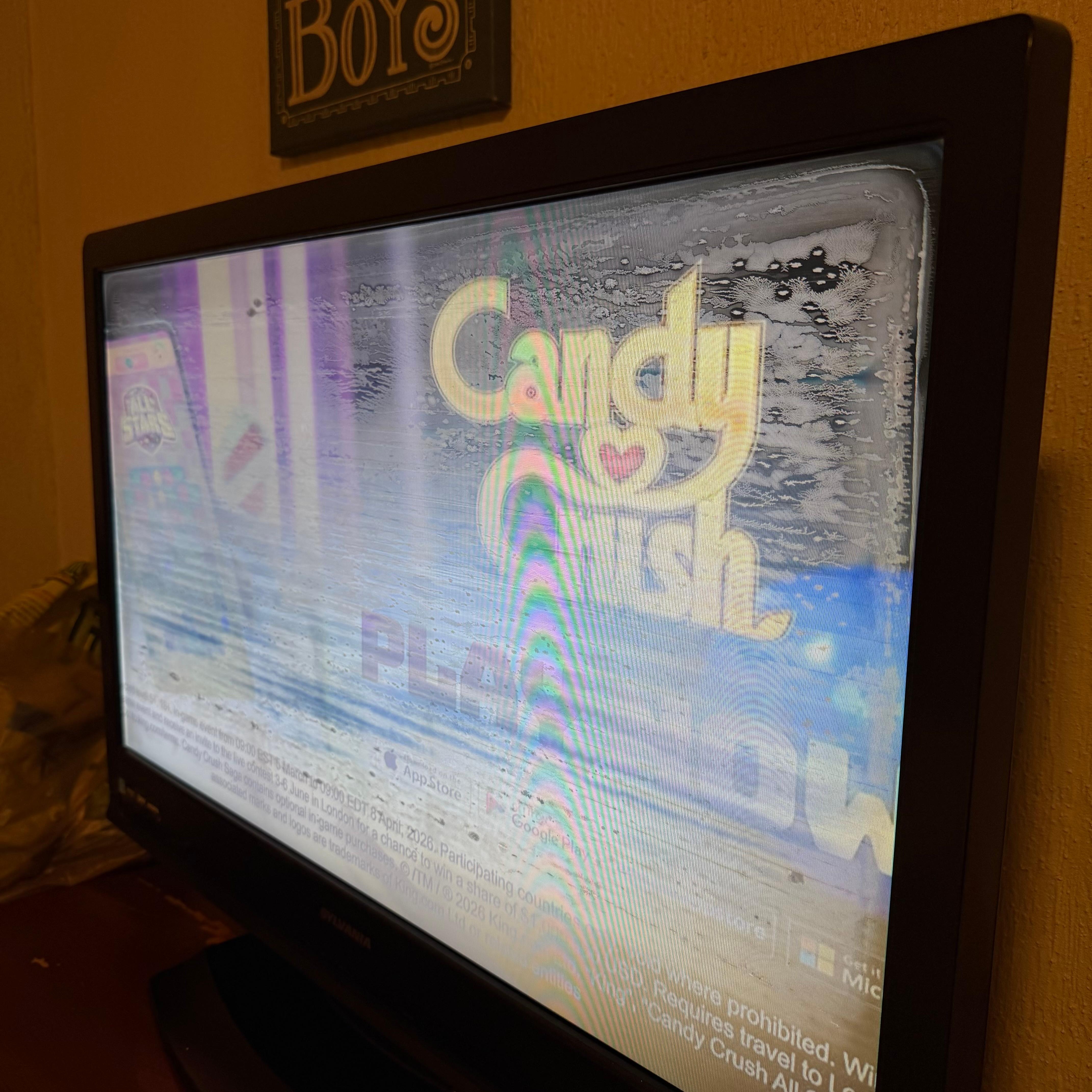 TV had something wrong with the screen 