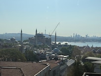 Blue Mosque from the terrace of Sultanhan hotel.