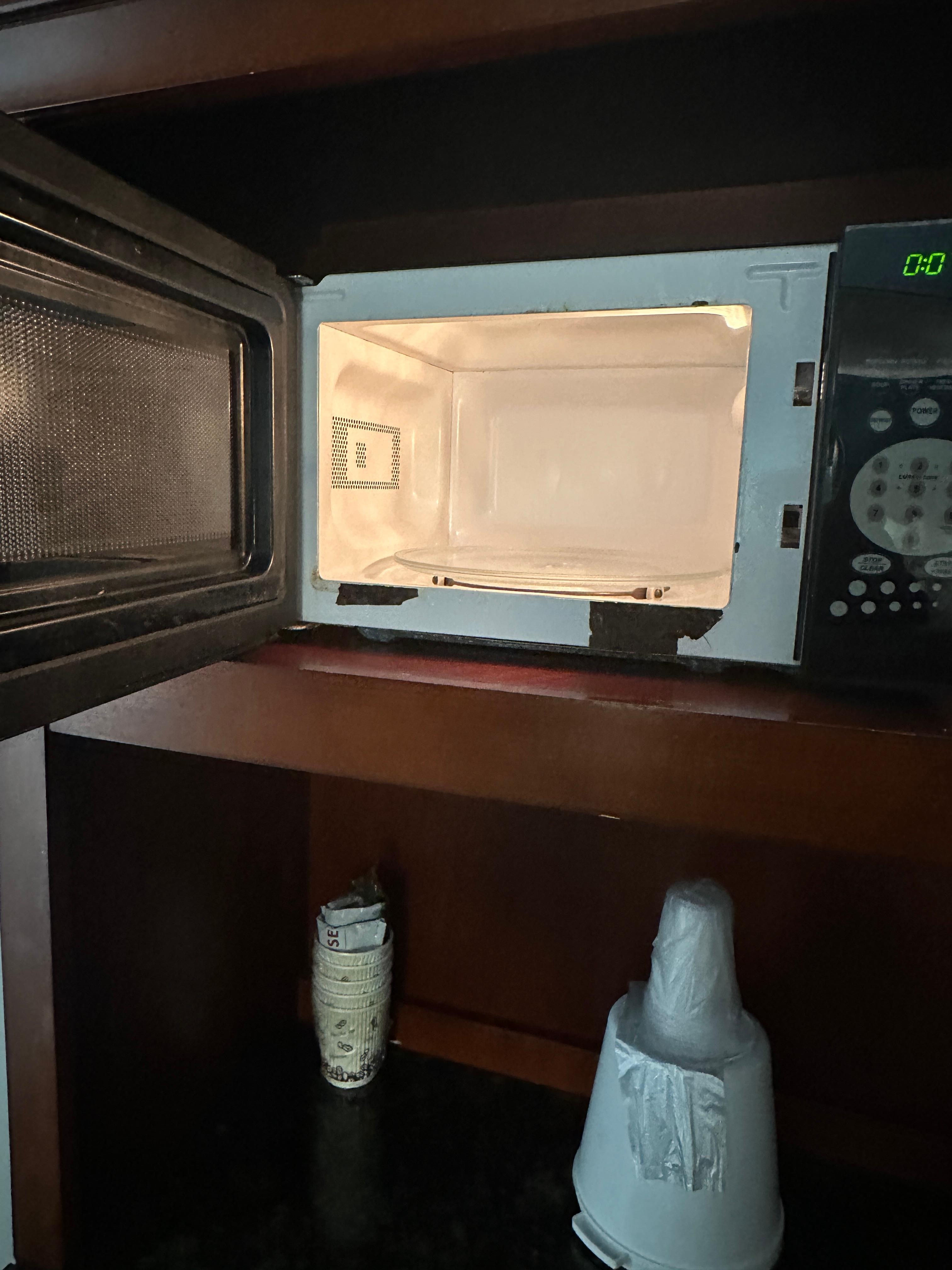 Rusty dirty microwave 