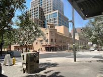 View from the front entrance of the hotel.