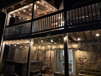 Back deck at night, great vibe.