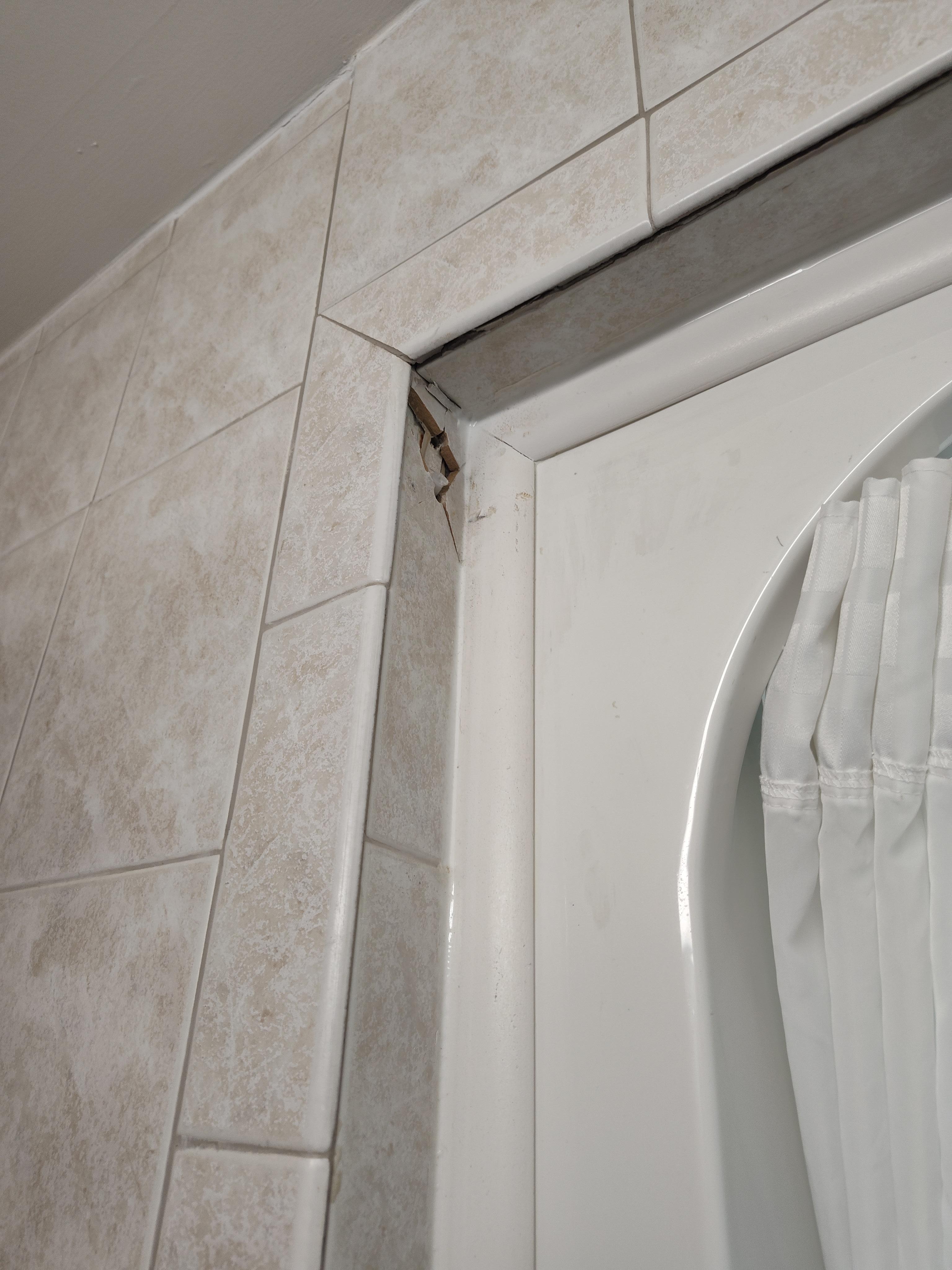 Cracked tile from bathroom updated