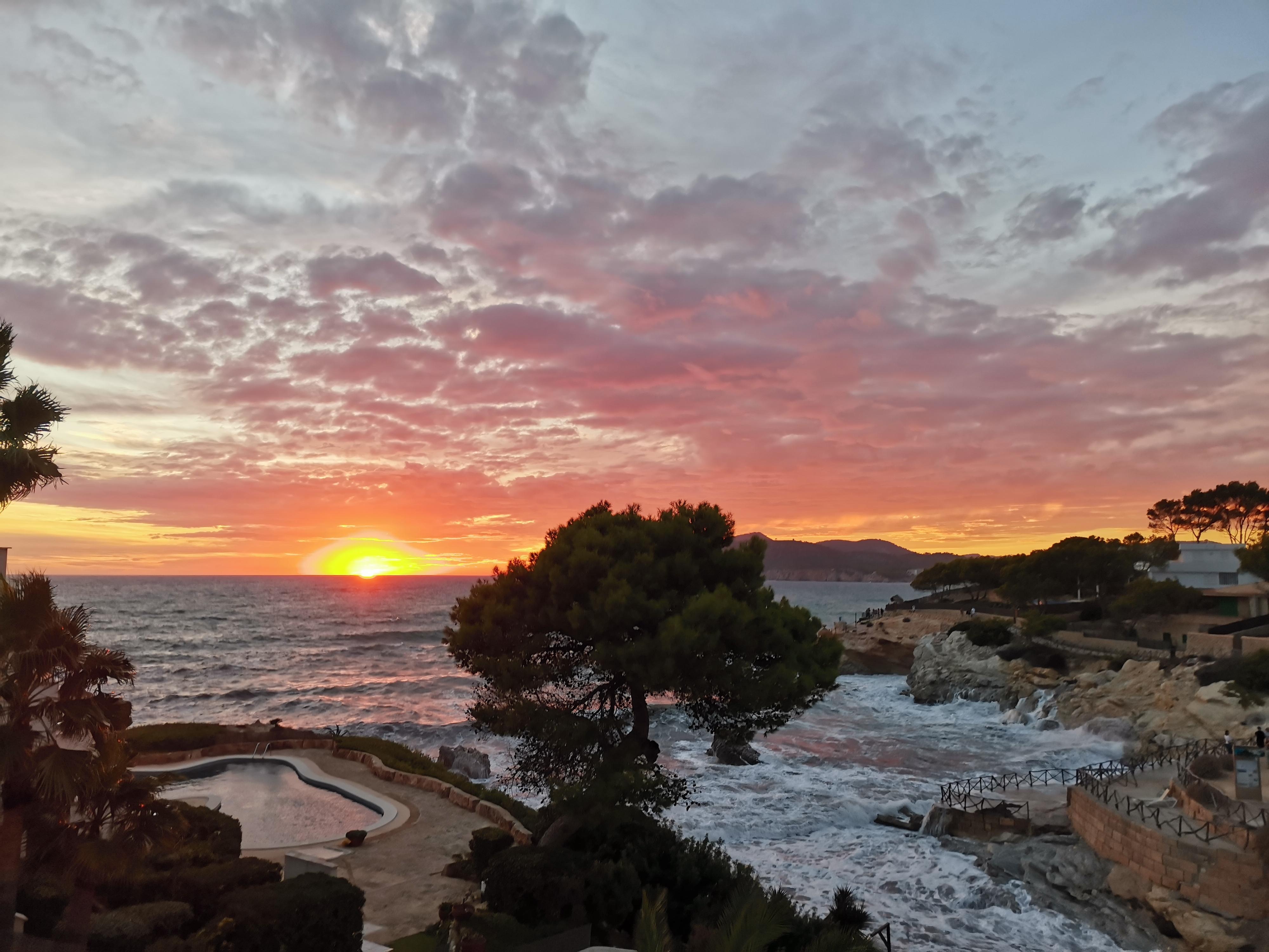 Coucher de soleil vu de la chambre
